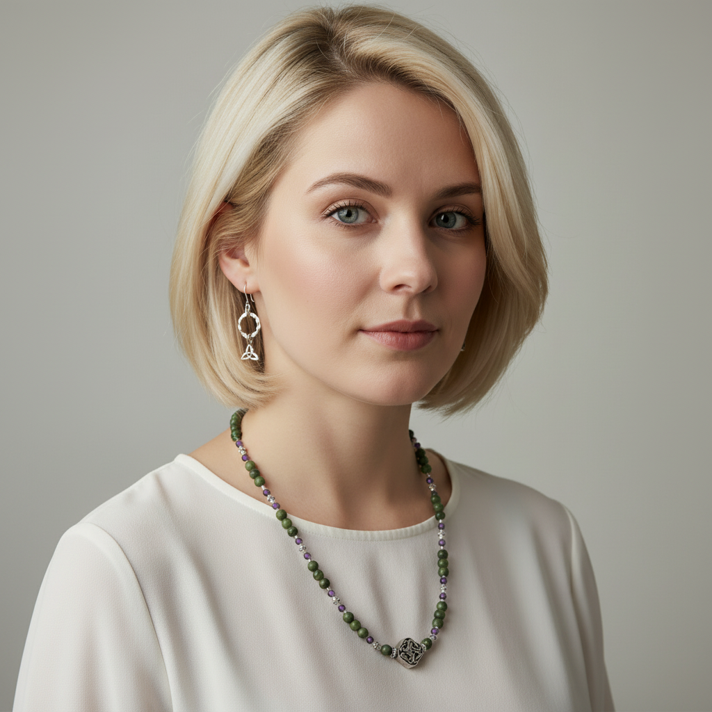 Connemara Marble with Amethyst Necklace