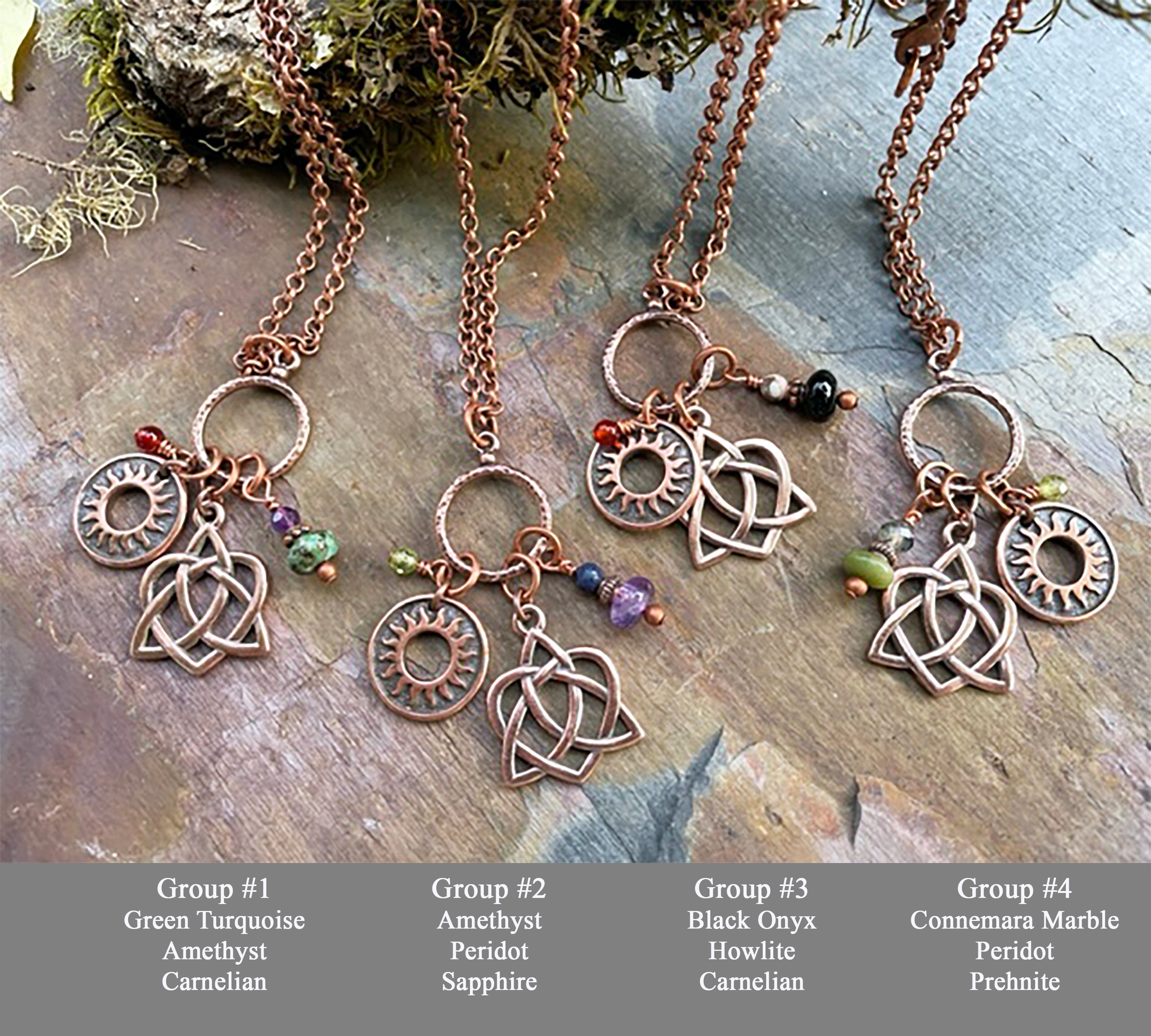 Red Copper Multi-drop Pendant