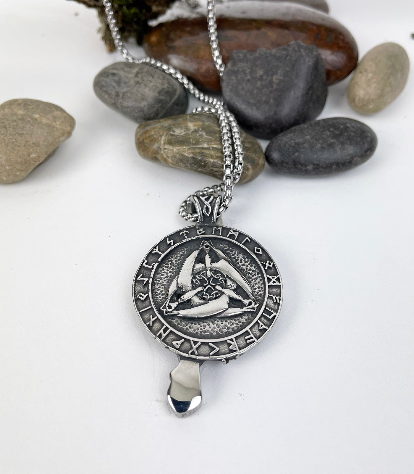 Raven Watching Stainless Steel Pendant