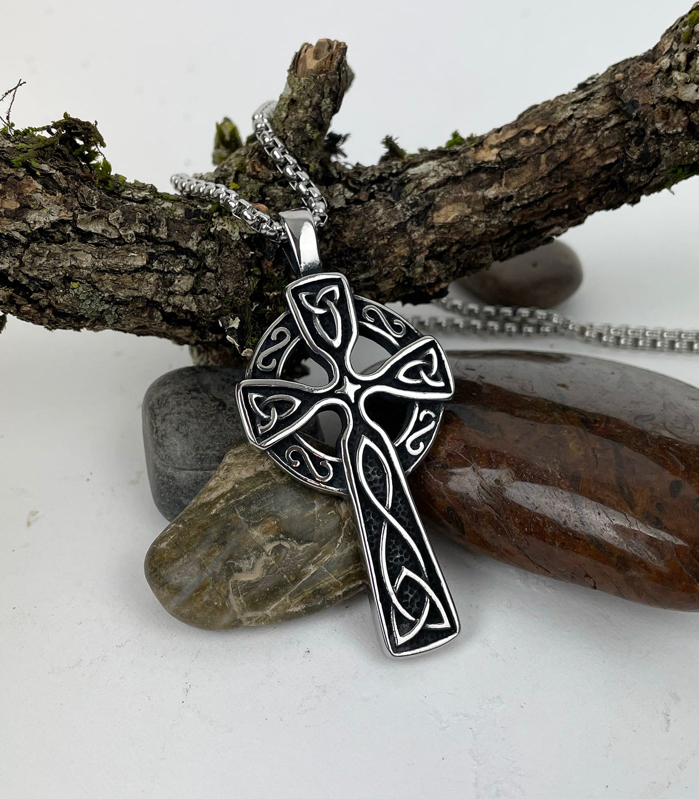 Celtic Cross in Stainless Steel Pendant