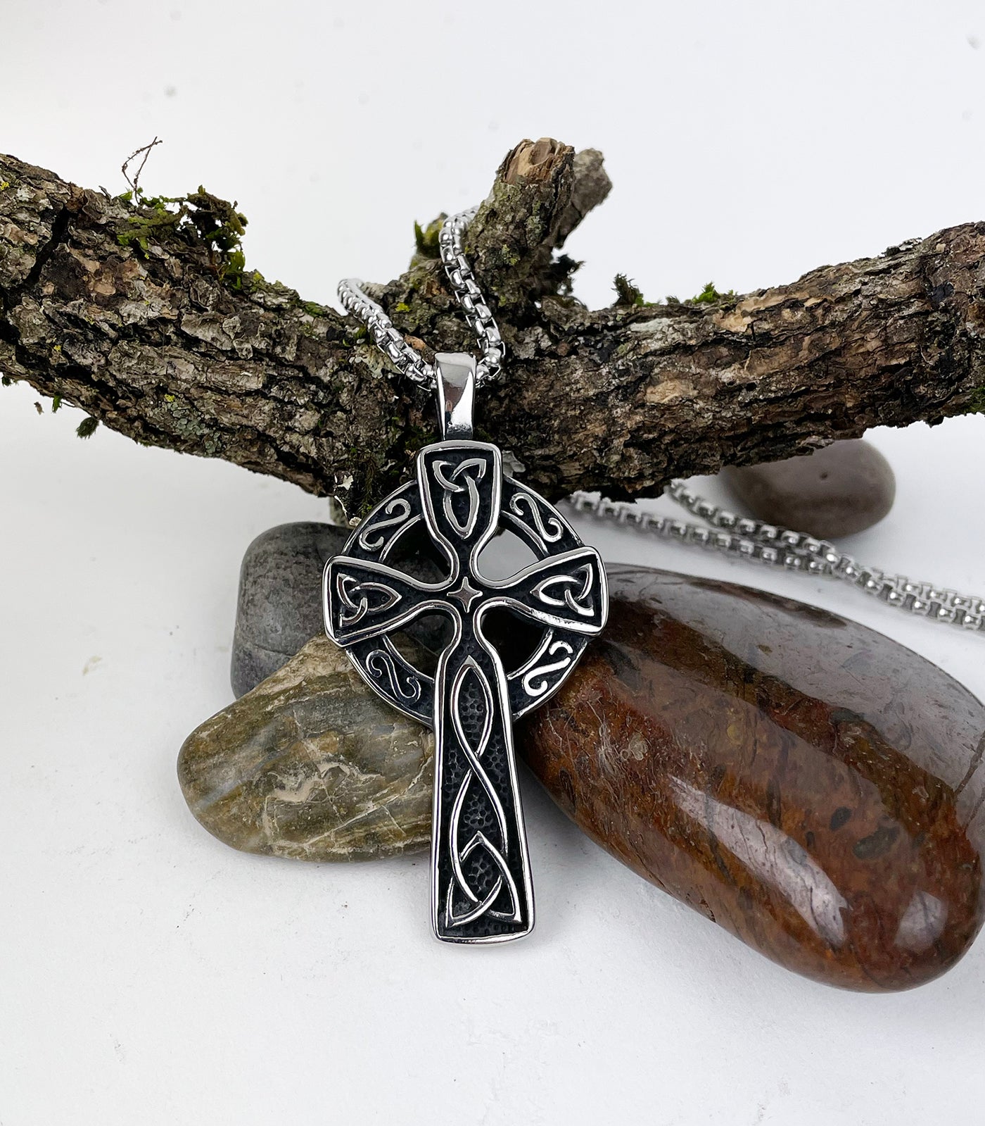 Celtic Cross in Stainless Steel Pendant