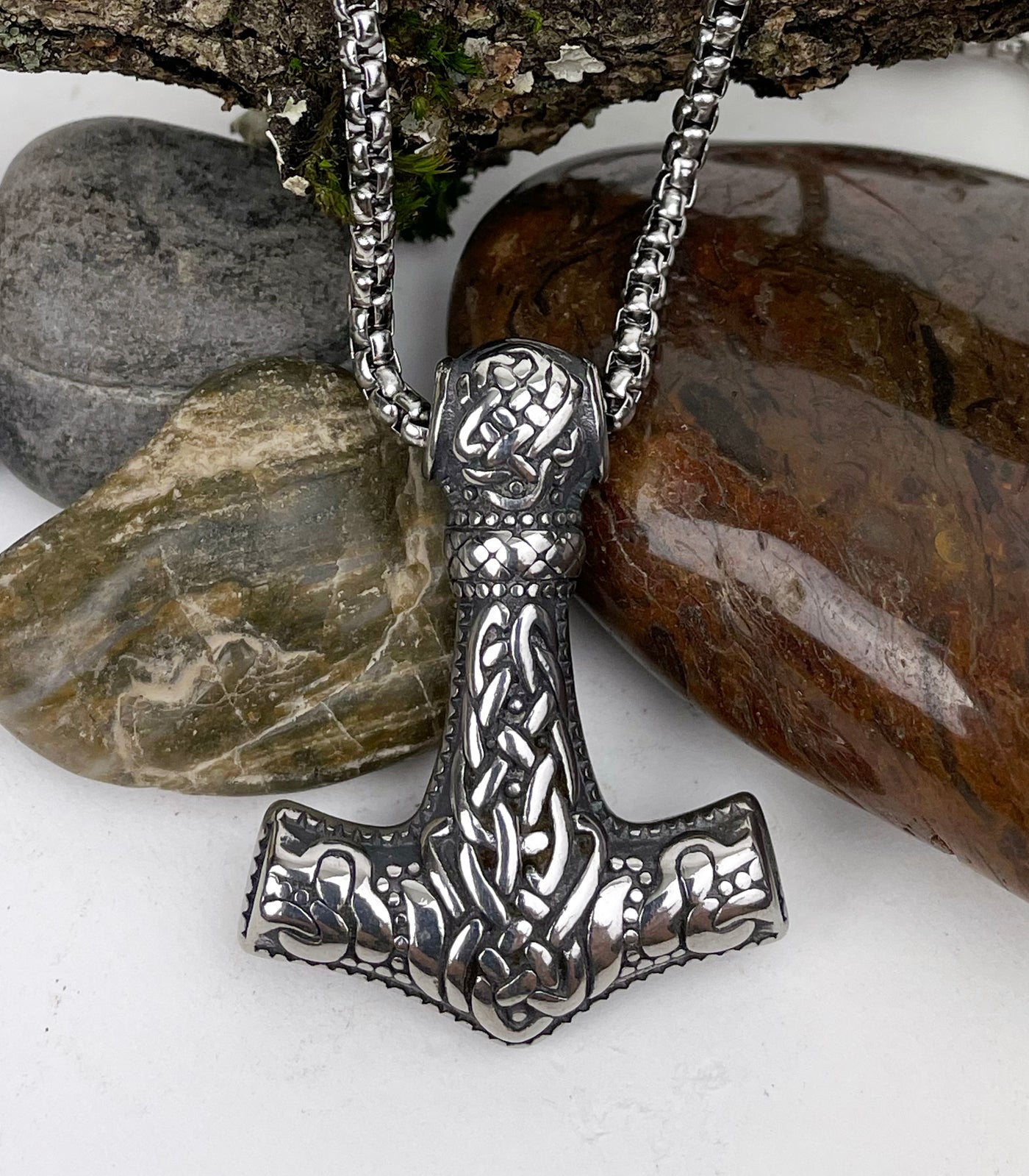 Celtic Knotted Thor's Hammer Stainless Steel Pendant