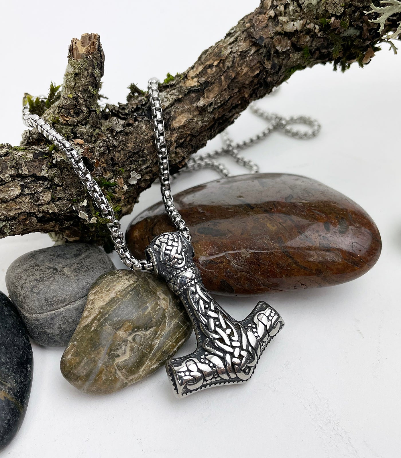 Celtic Knotted Thor's Hammer Stainless Steel Pendant