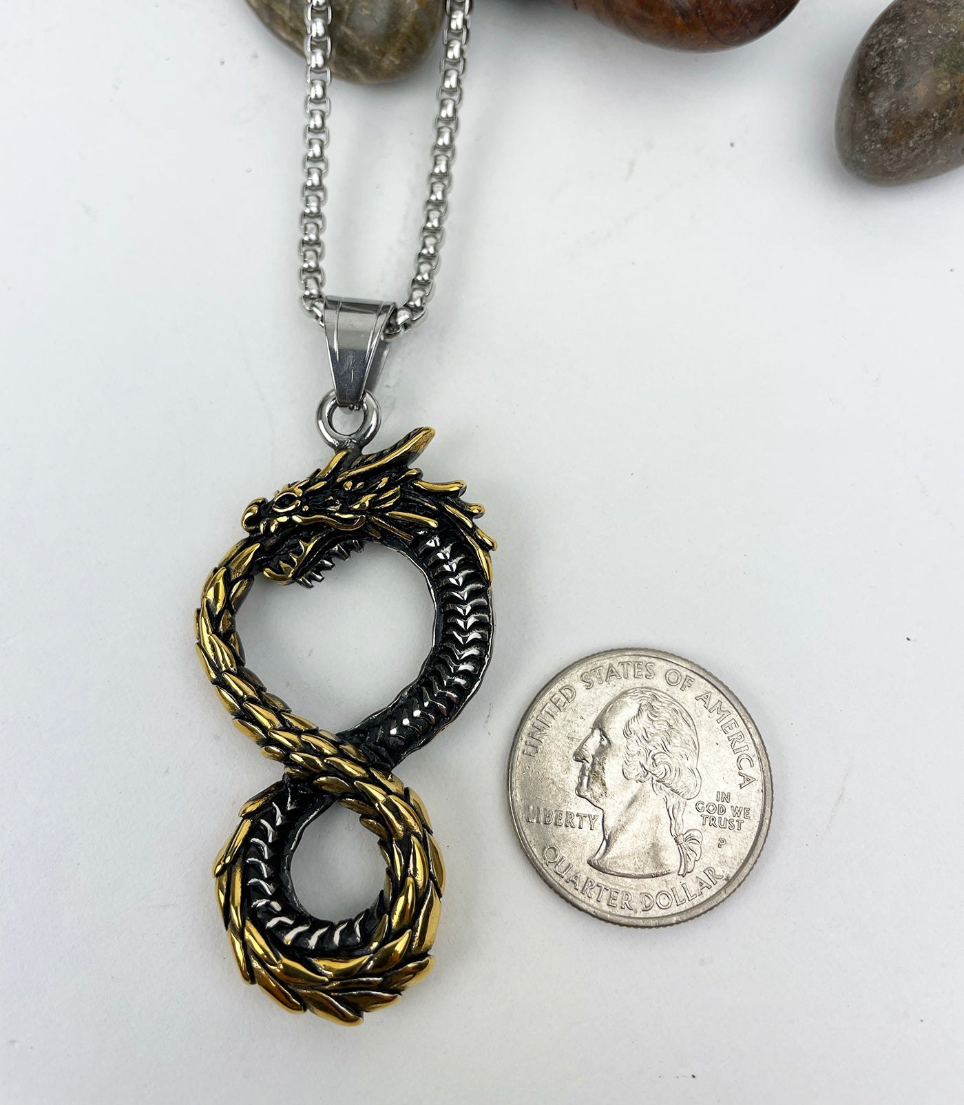 Celtic Eternity Dragon Stainless Steel Pendant