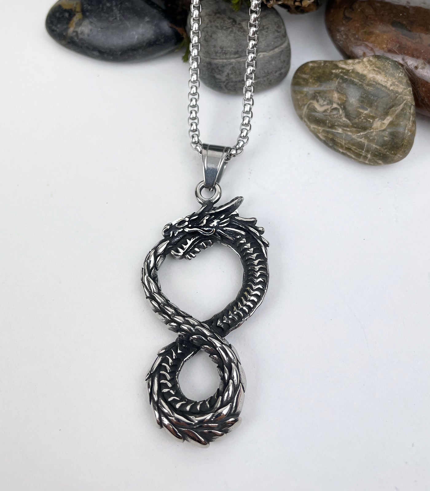 Celtic Eternity Dragon Stainless Steel Pendant
