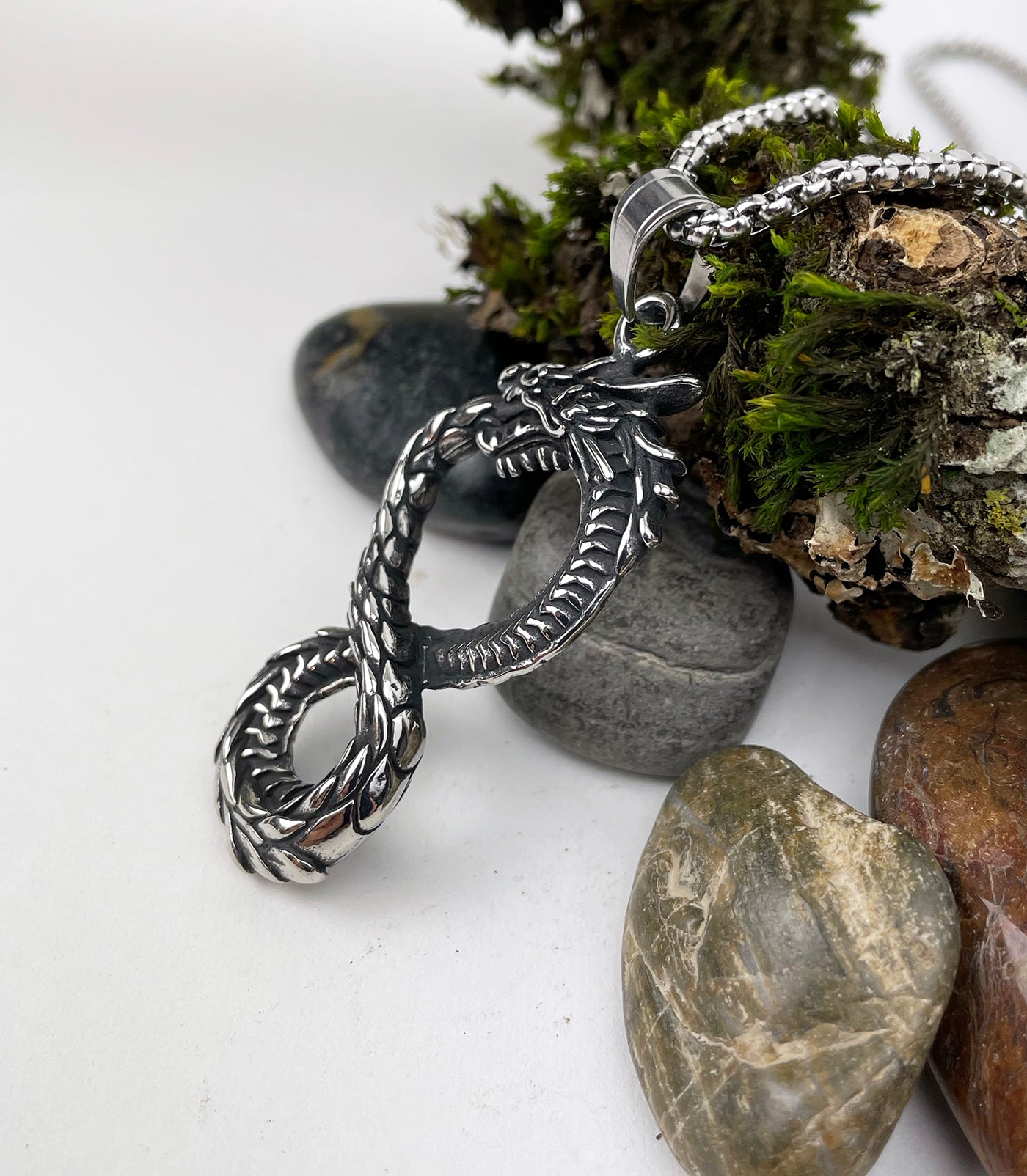 Celtic Eternity Dragon Stainless Steel Pendant