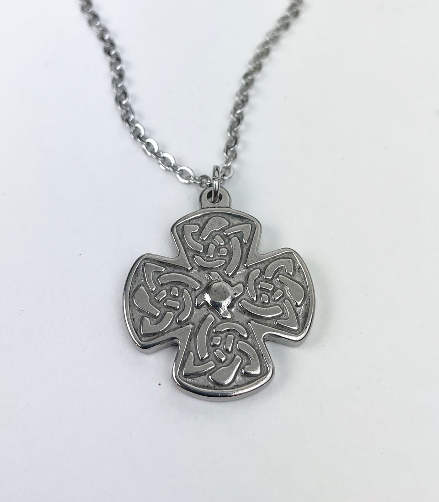 Four-armed Celtic Knot Cross Stainless Steel Pendant