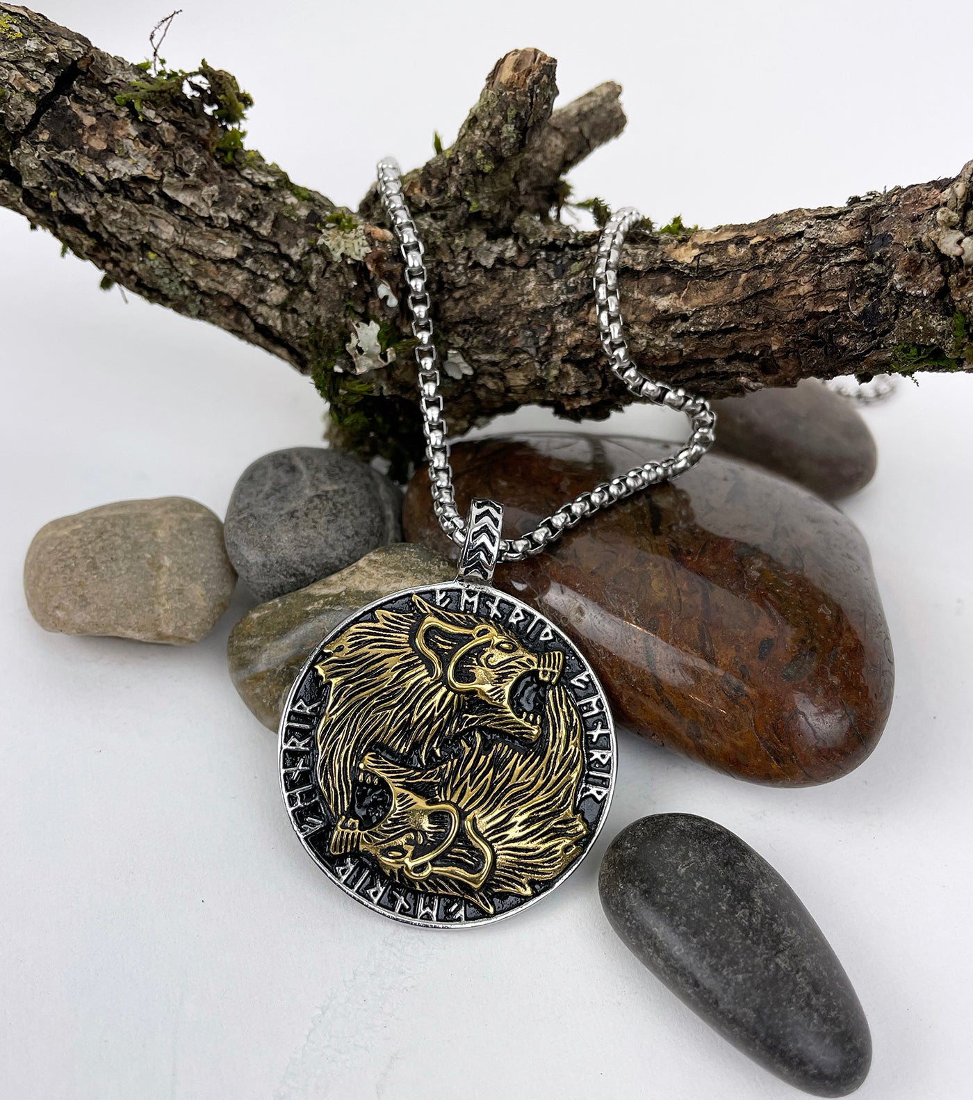 Wolves of Odin Stainless Steel Pendant