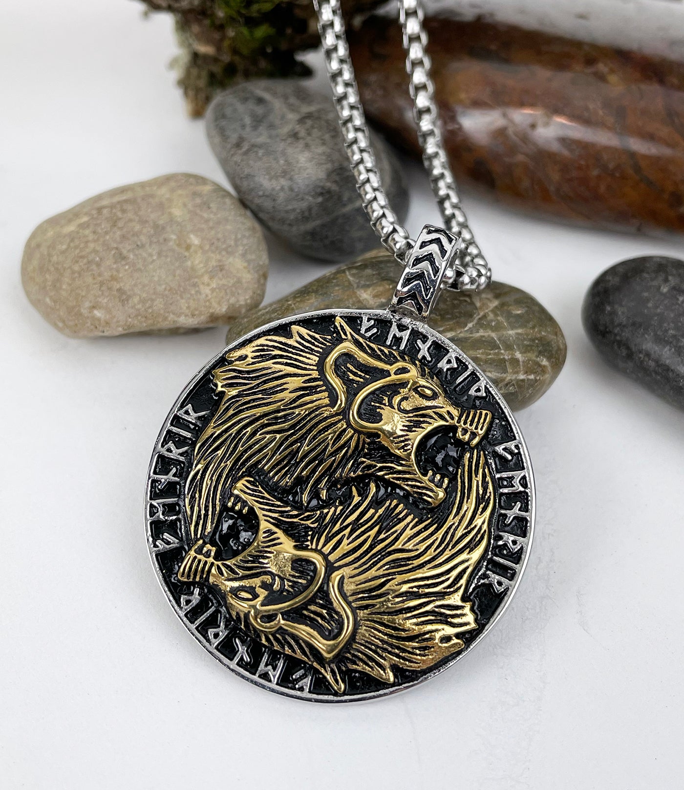 Wolves of Odin Stainless Steel Pendant