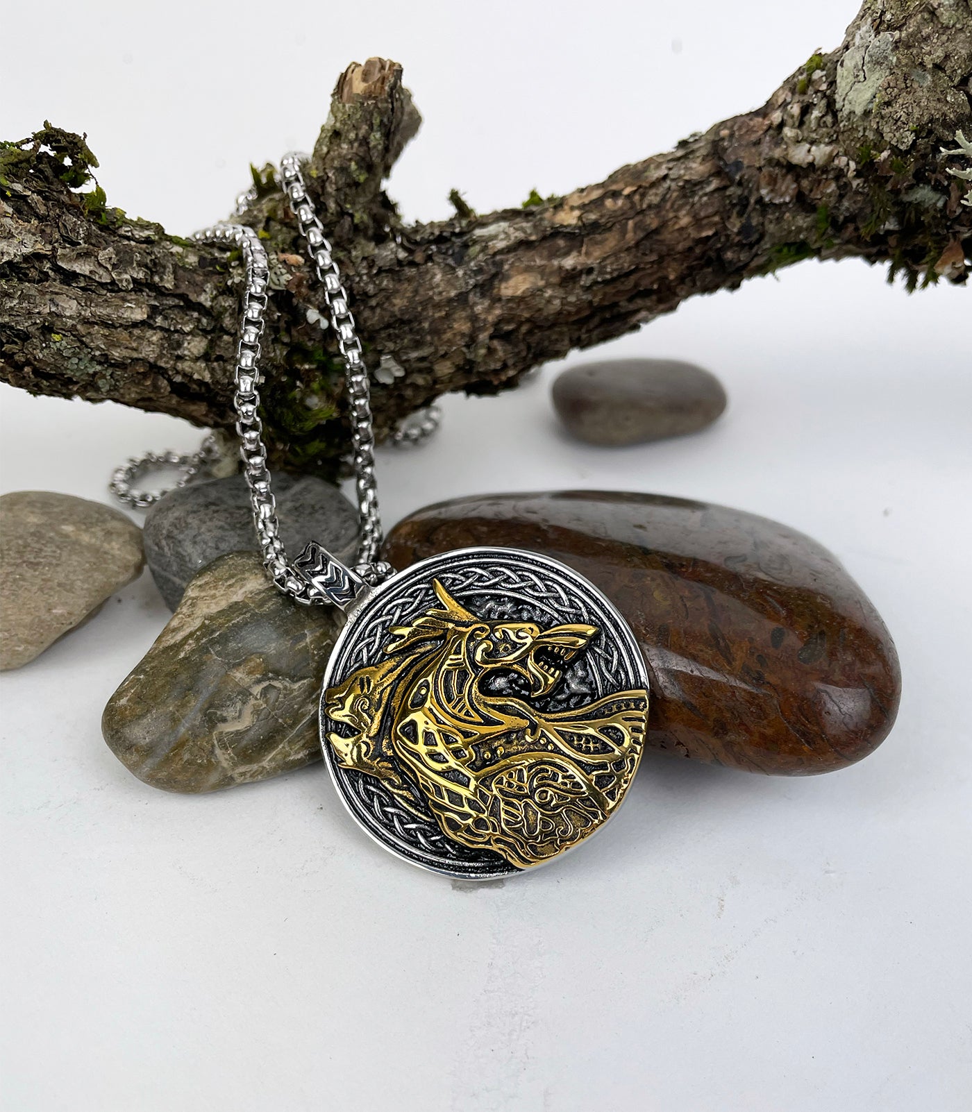 Three Mythical Creatures Stainless Steel Pendant