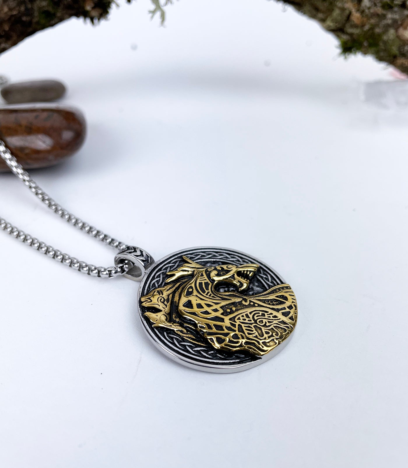 Three Mythical Creatures Stainless Steel Pendant