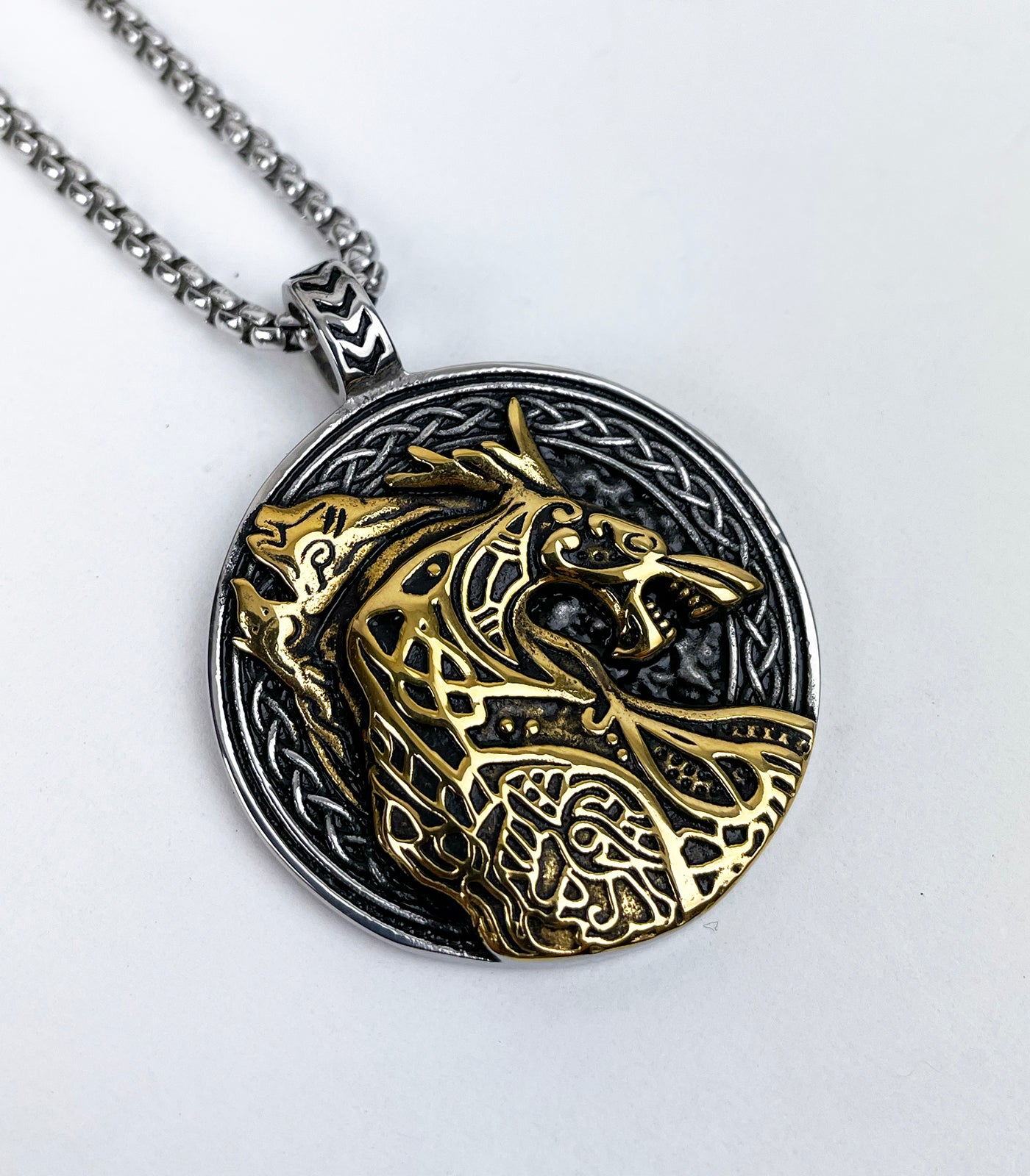Three Mythical Creatures Stainless Steel Pendant