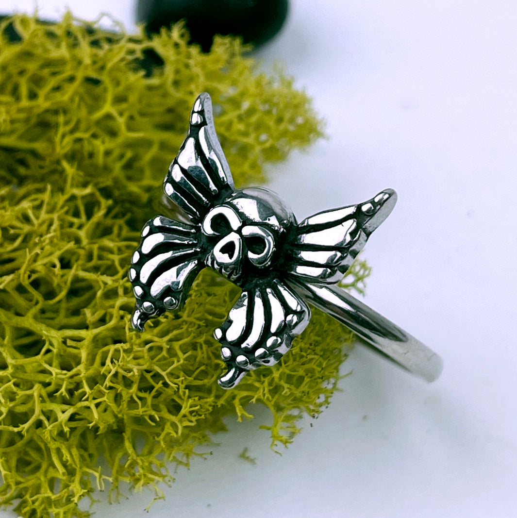 Woman's Butterfly Skull Ring