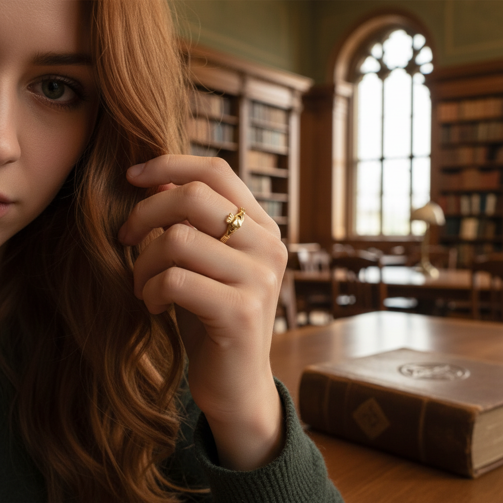 Woman's Small Claddagh in Gold Stainless Steel