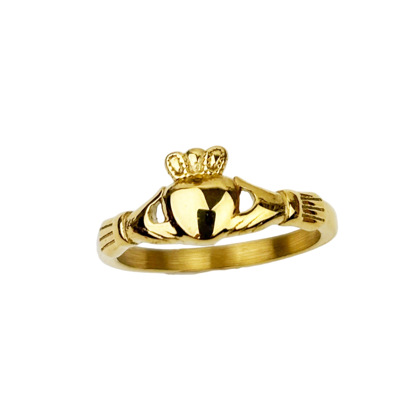 Woman's Small Claddagh in Gold Stainless Steel