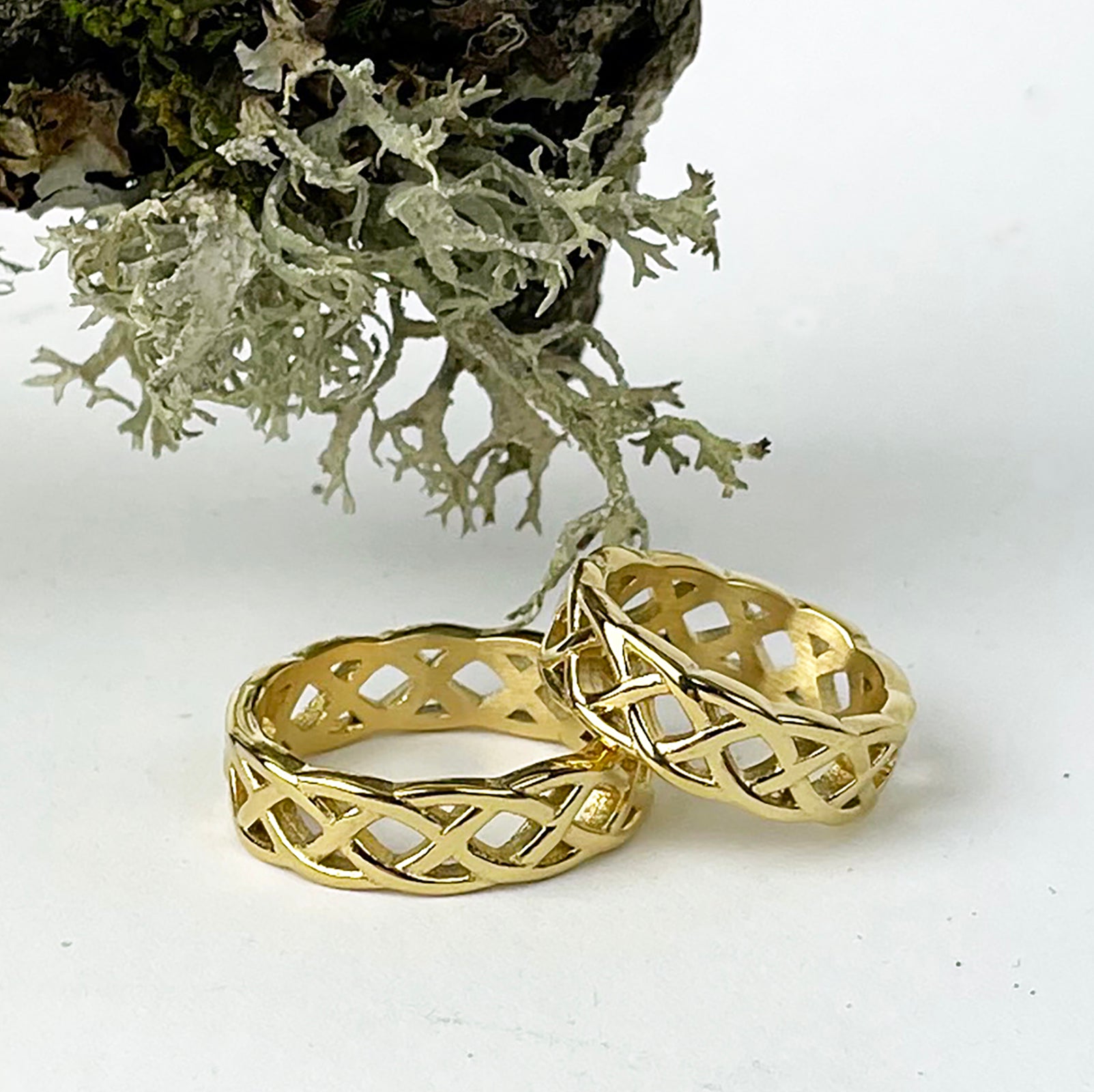Open Celtic Knot Ring Band with Gold Stainless Steel