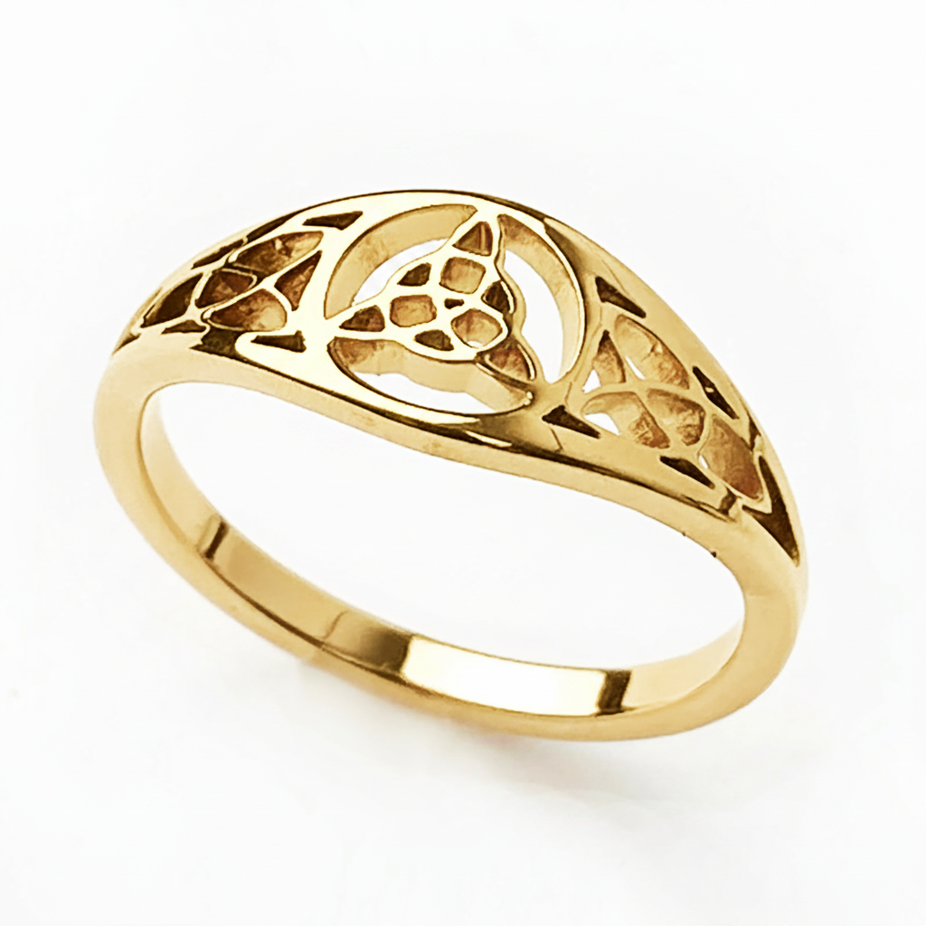 Trinity Knot Ring Gold Stainless Steel