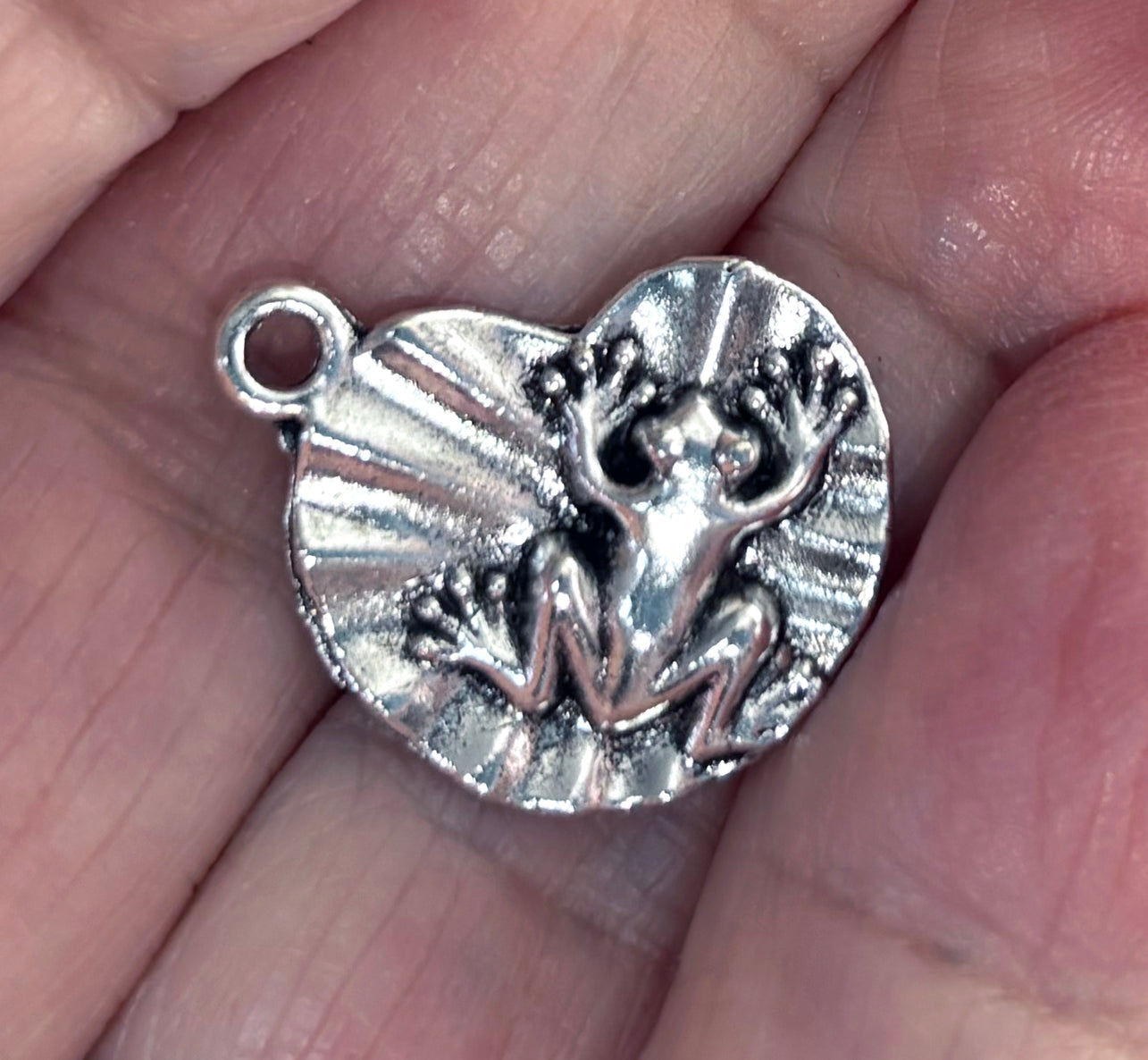Gardener's Stone Bracelet with Celtic Frog on Lilly Pad