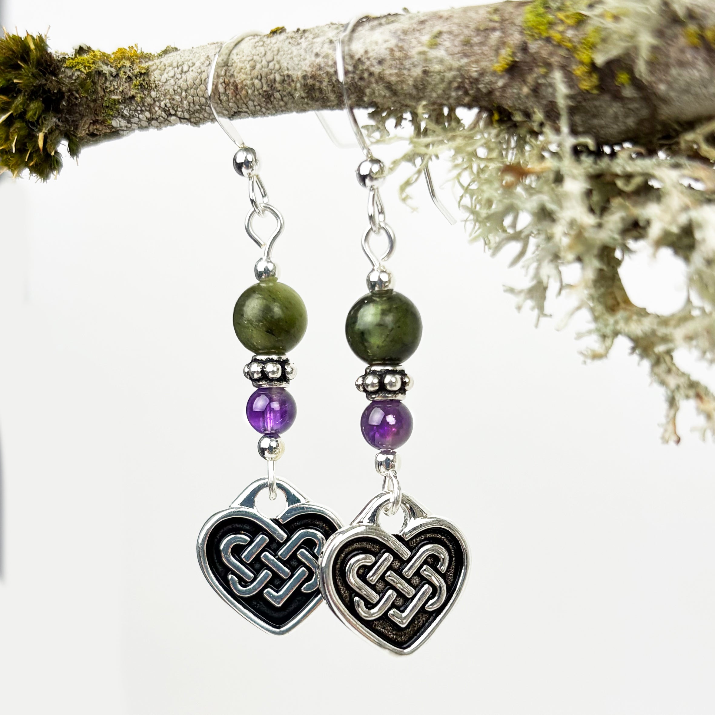 "My Heart Belongs to Ireland" Amethyst and Connemara with Celtic Heart