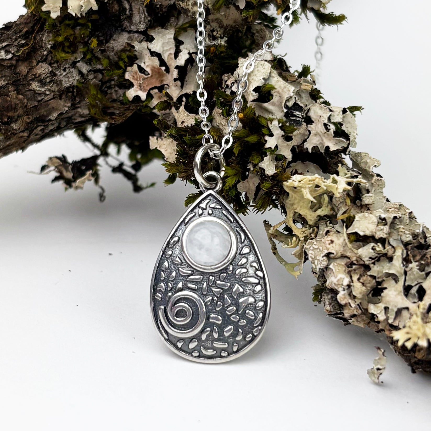 LIMITED EDITION - Moonstone gemstone in a teardrop