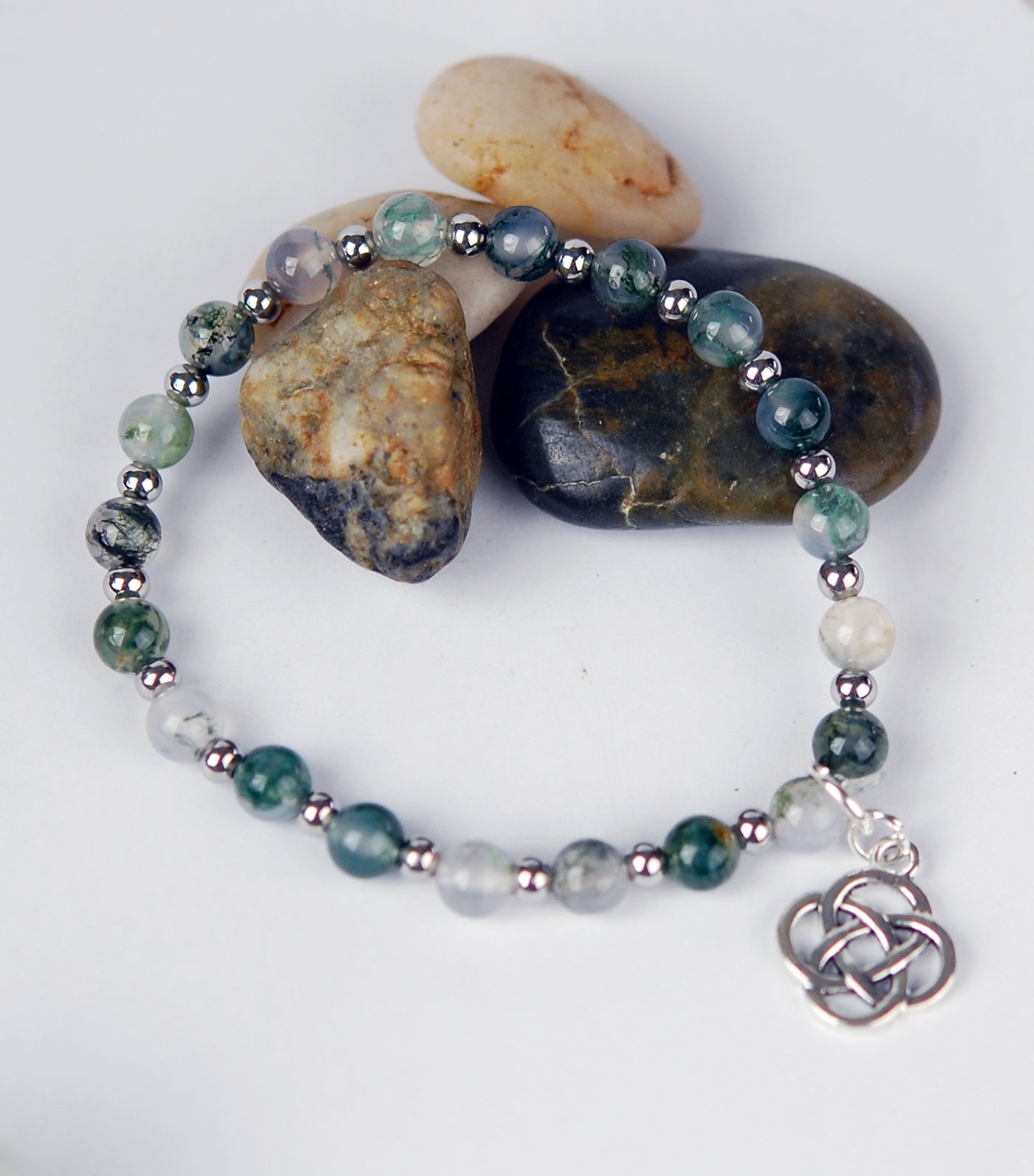 Gardener's Stone Bracelet with Medium Round Celtic Knot