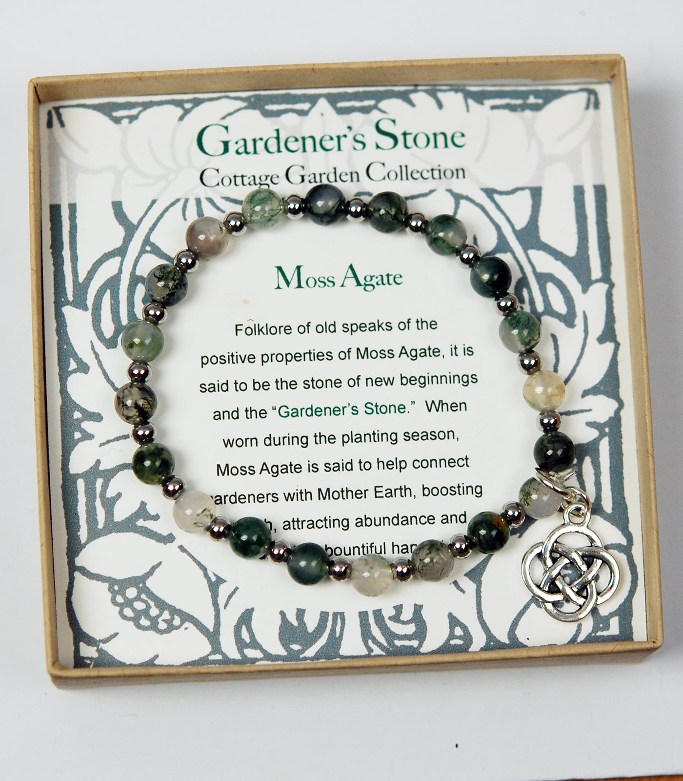 Gardener's Stone Bracelet with Medium Round Celtic Knot