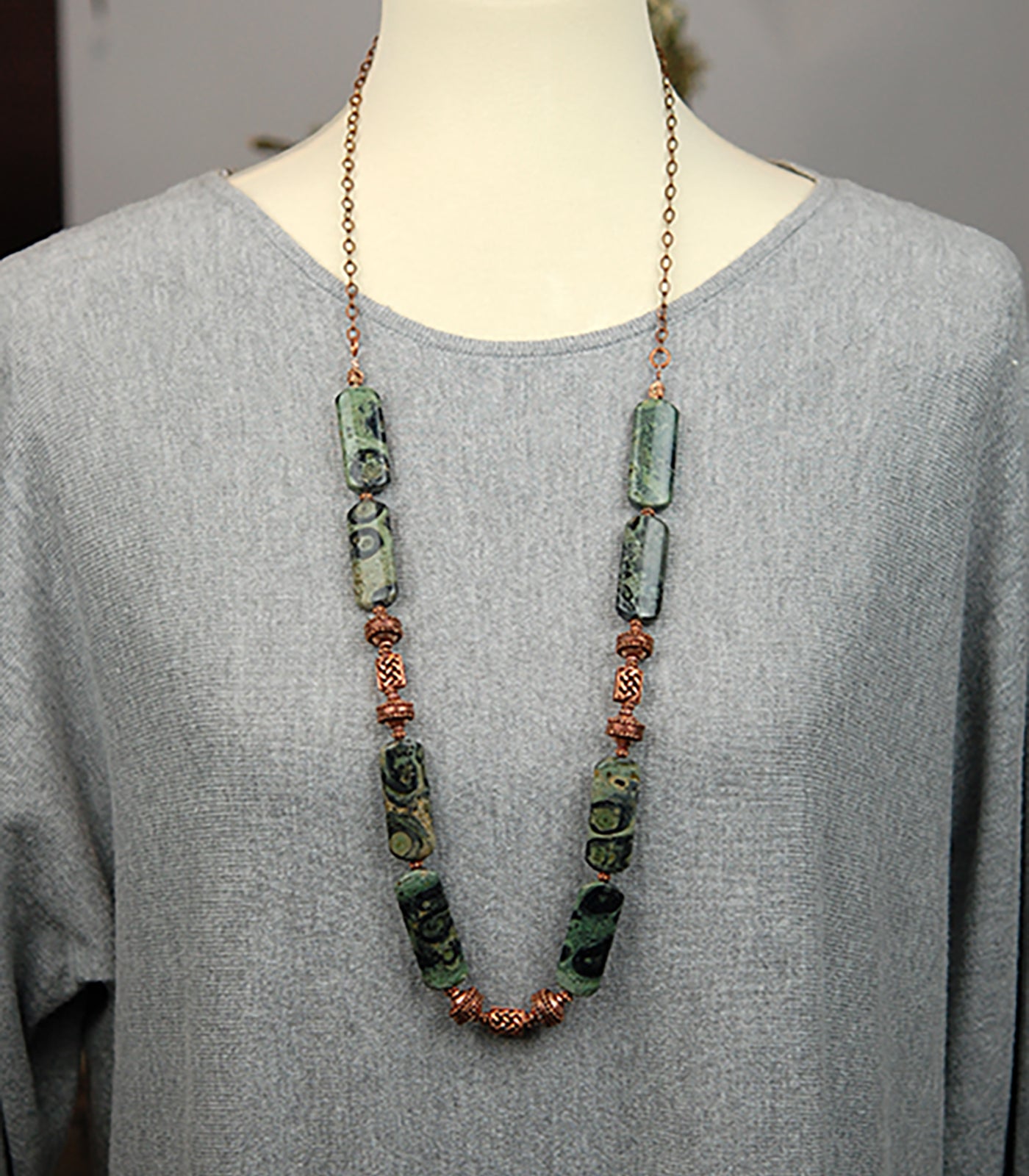 Green Kambaba Jasper with Copper