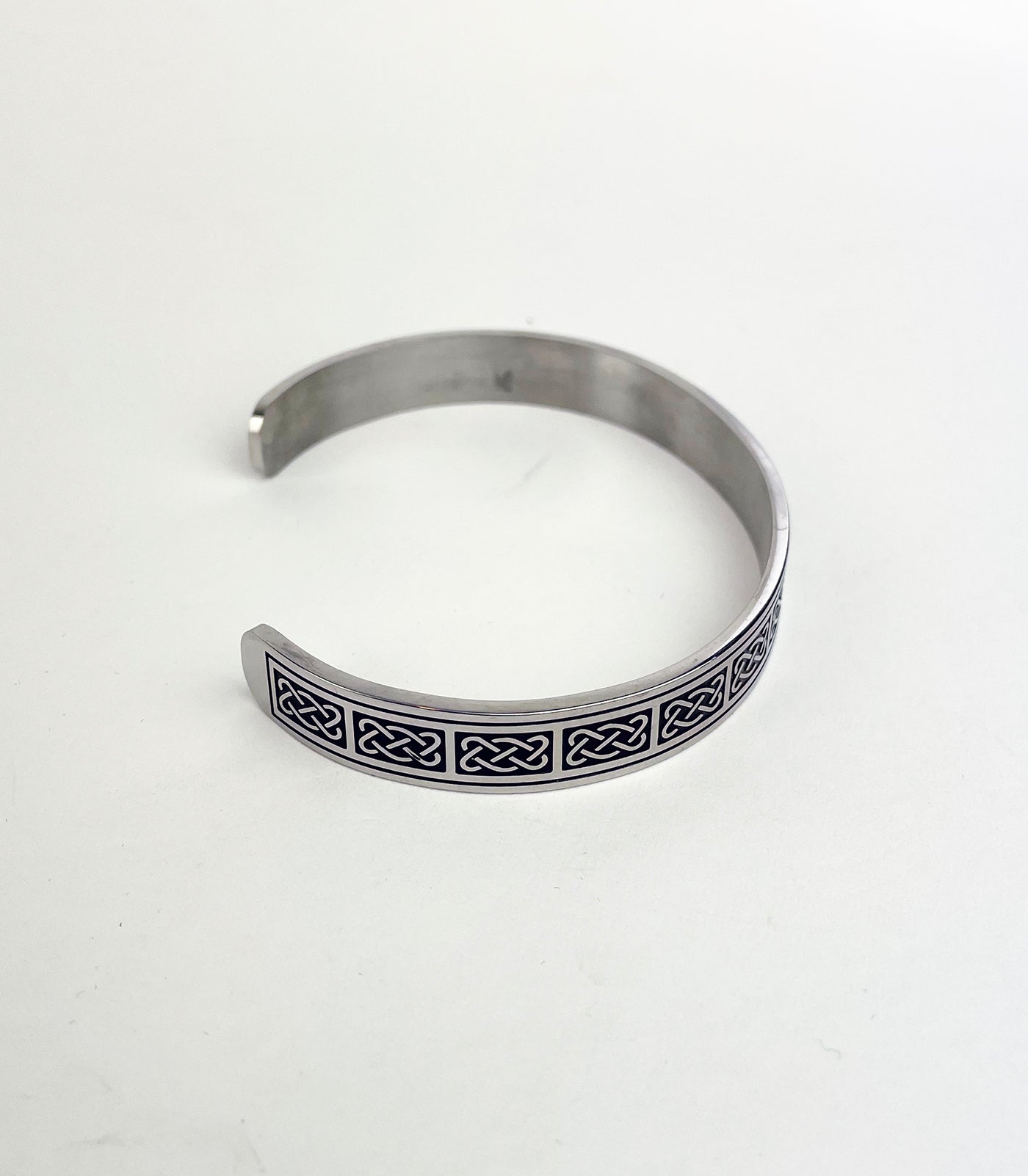 Men's Stainless Steel Cuff Bracelet Rectangle Celtic Knots