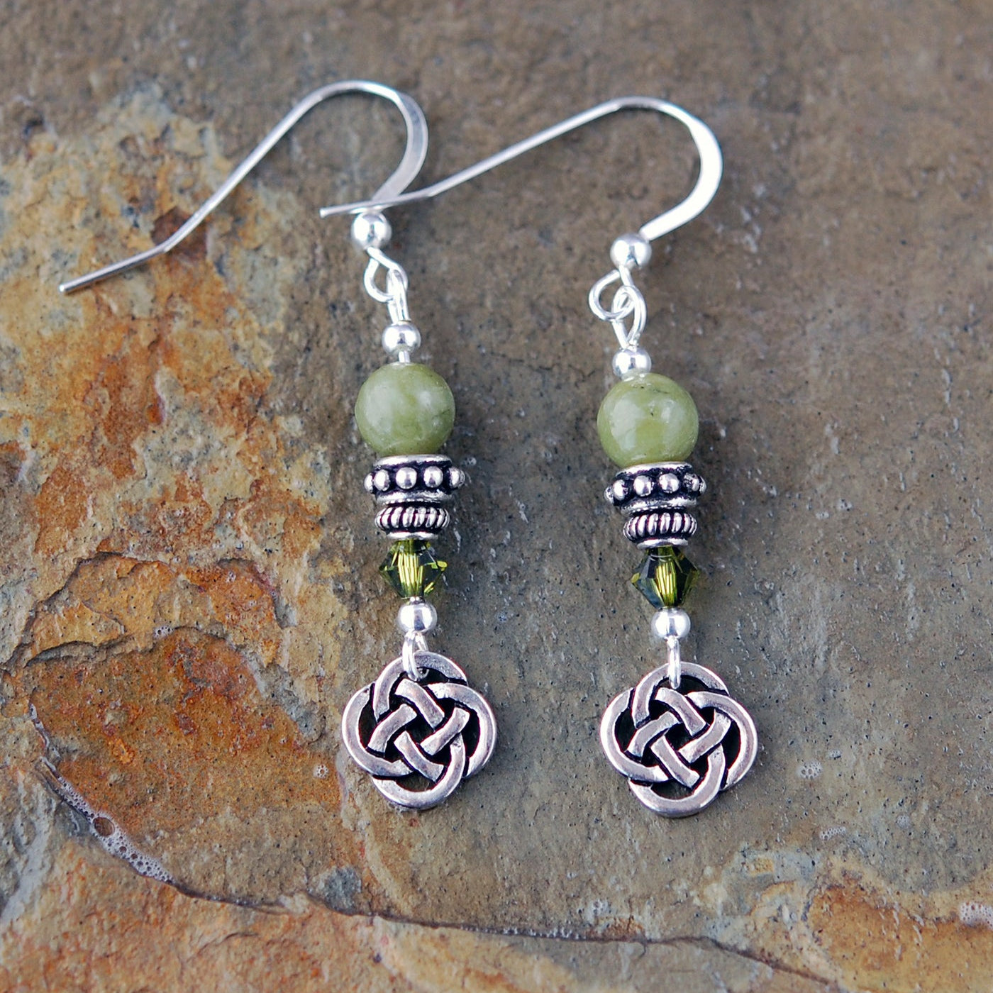 Round Celtic Knot with Connemara Marble