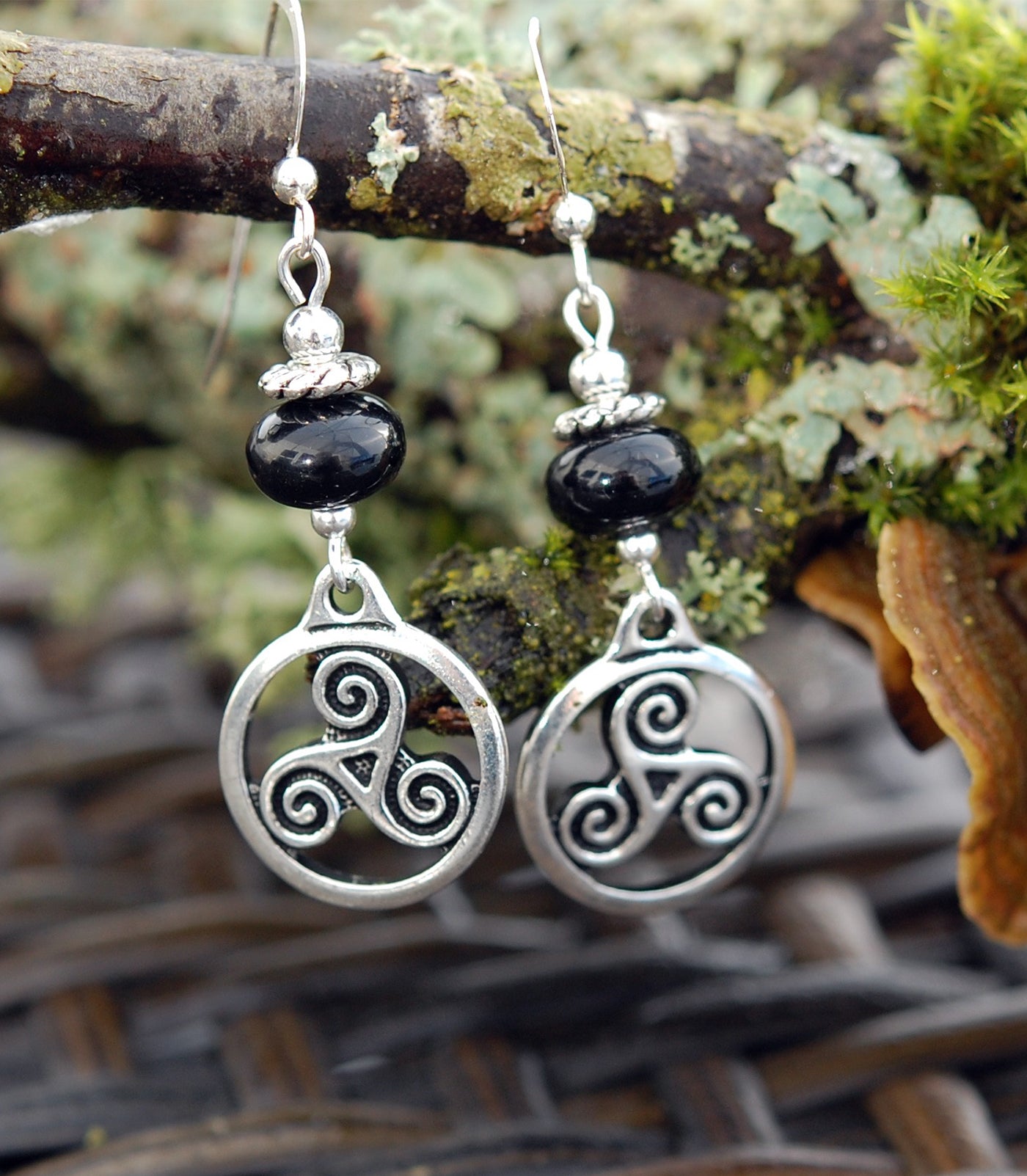 Celtic Triskele with Black Onyx