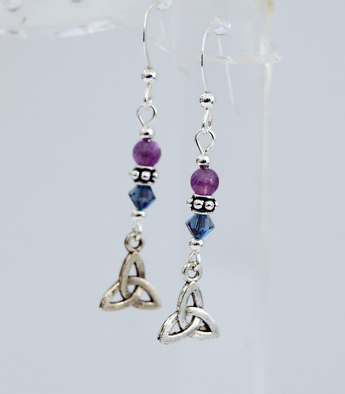 Amethyst with Trinity Knot and Teal Crystal