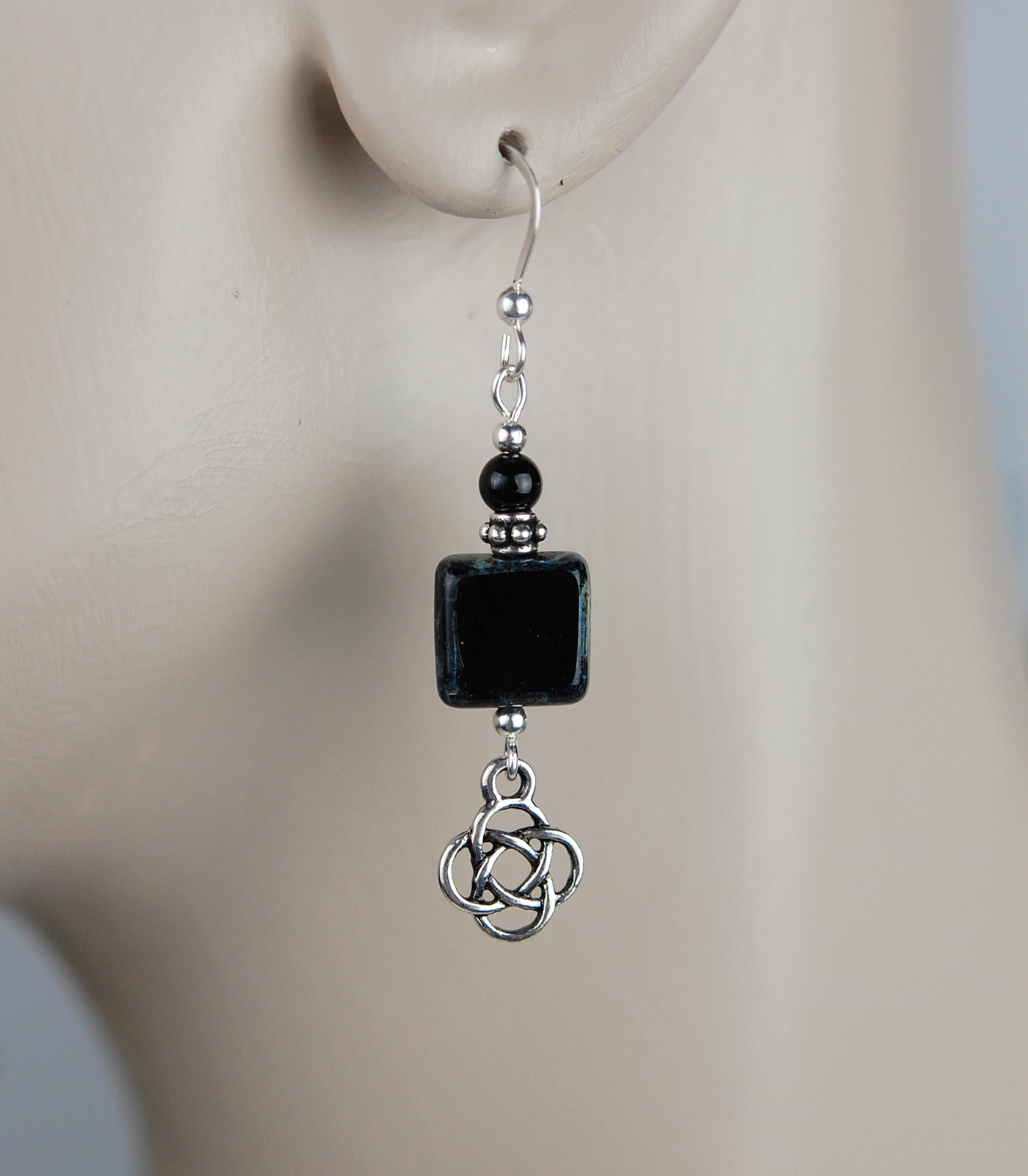 Black Onyx with Picasso tile bead