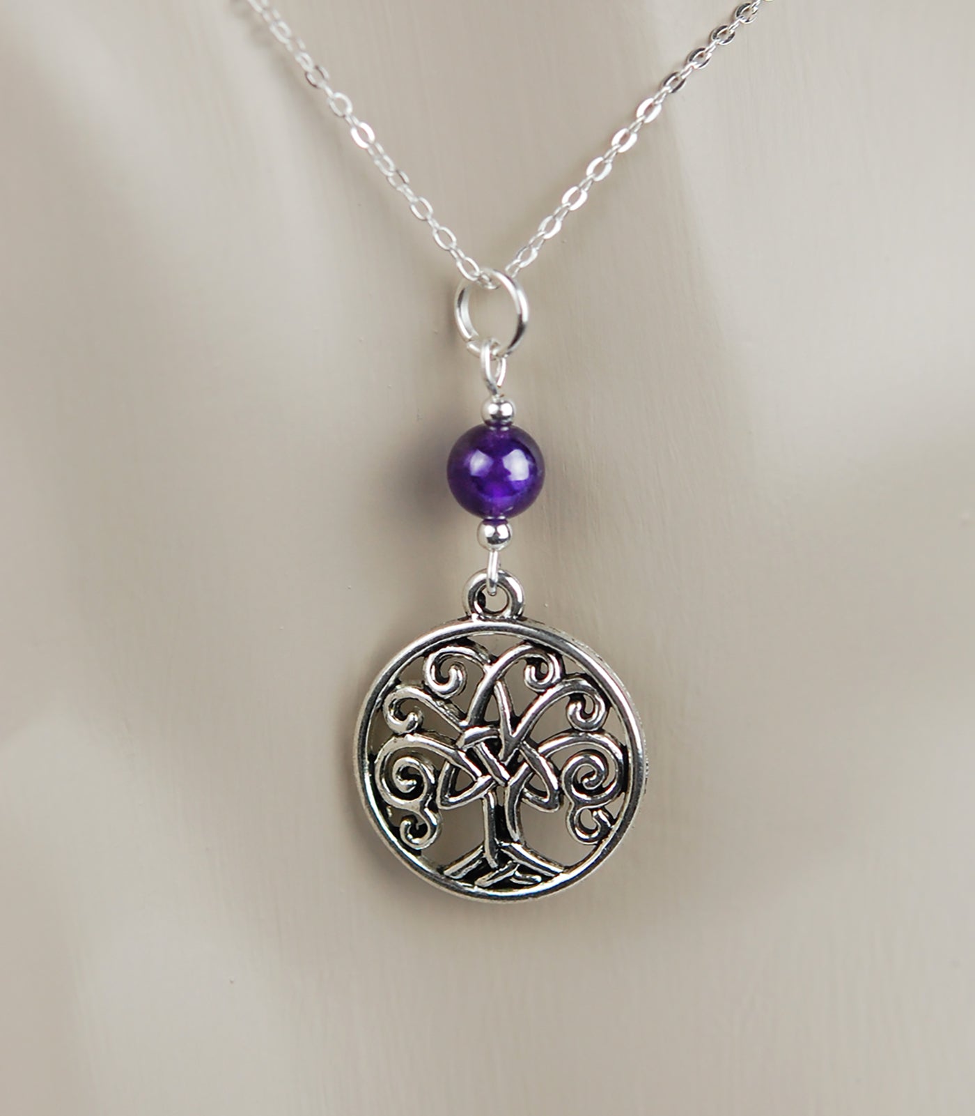 Amethyst with Trinity Tree of Life