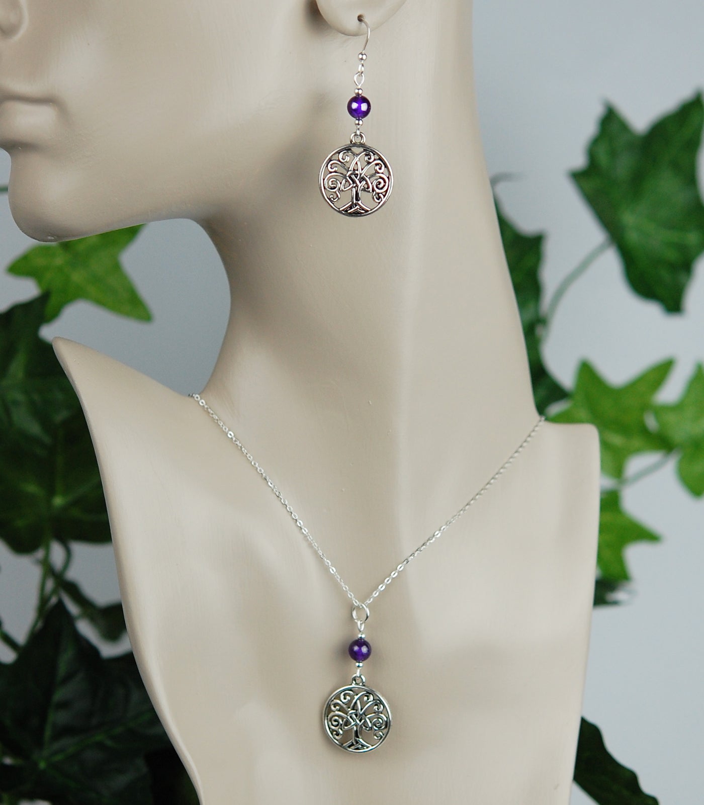 Amethyst with Trinity Tree of Life