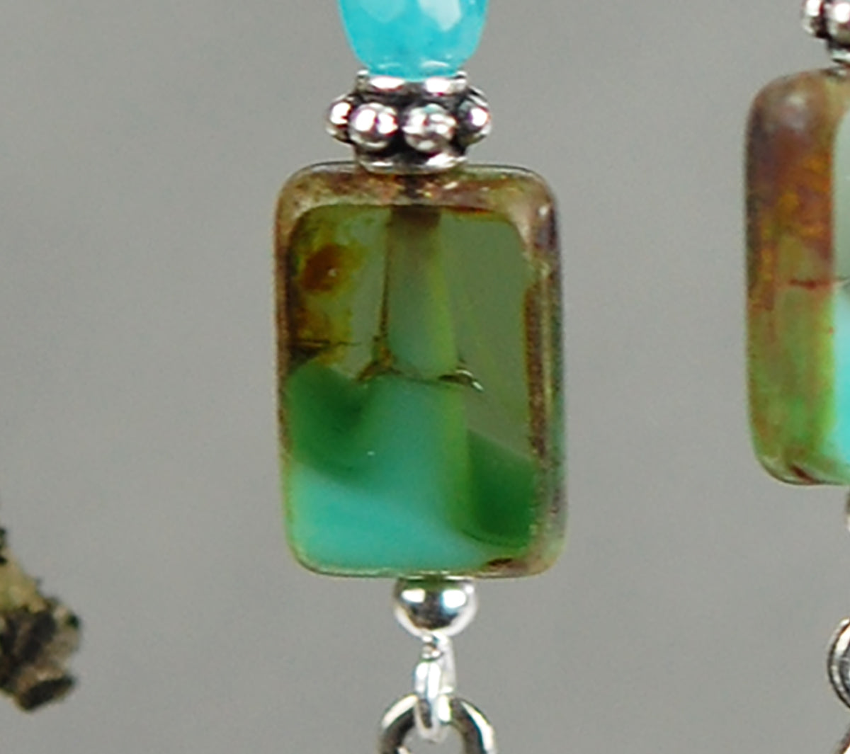 Amazonite with Rectangle Picasso Bead