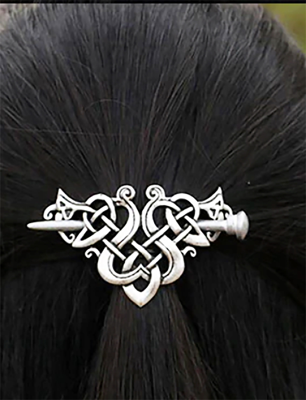 Celtic Knot Hair Wedge Barrette with Stick