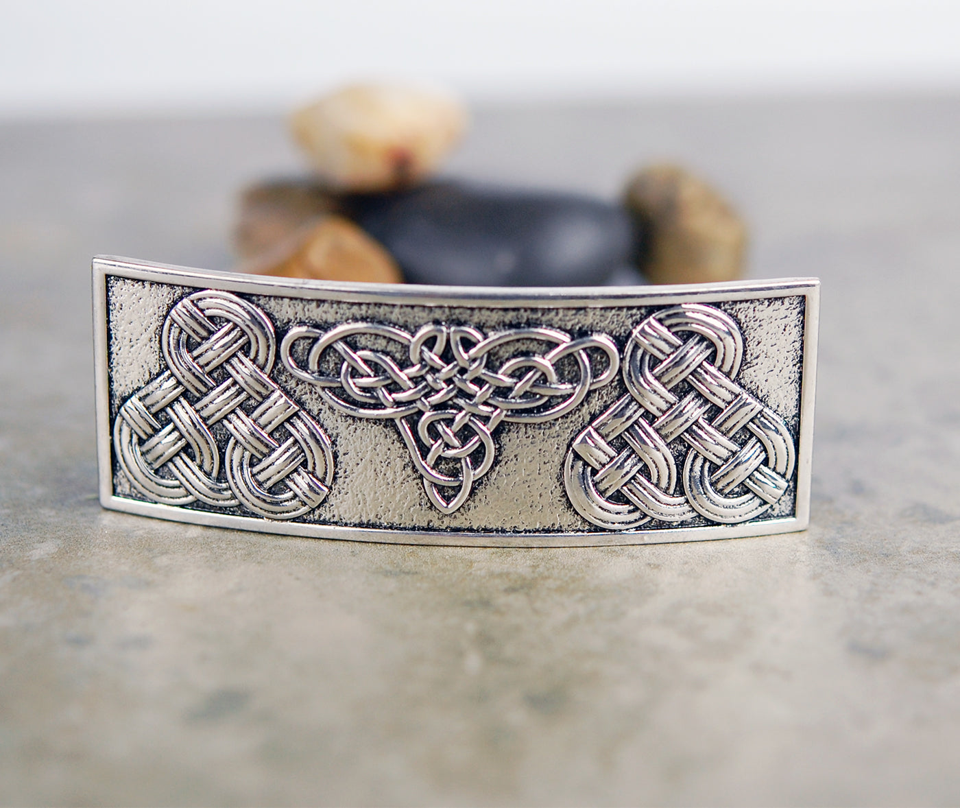 Celtic Knot Rectangle Hair Barrette