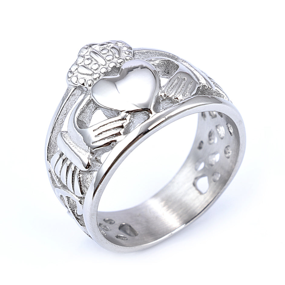 Open Celtic Knot Claddagh Ring