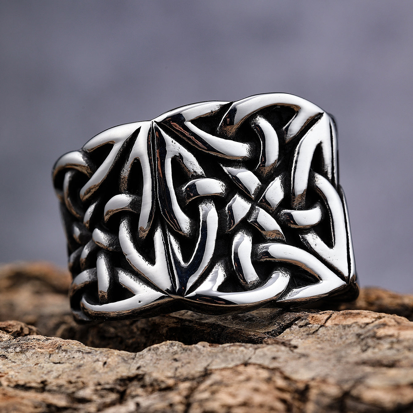 Heavy Quad Tri Knot Ring