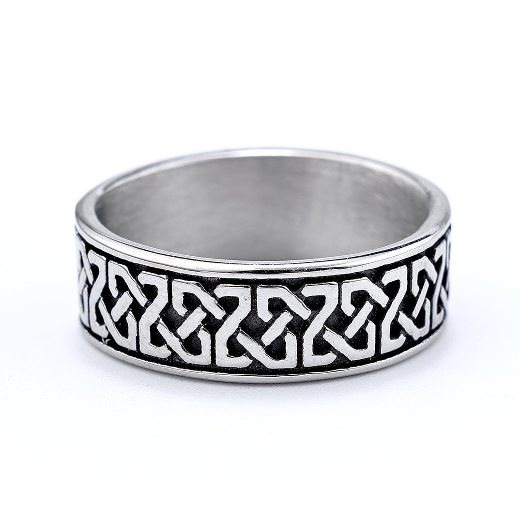 Squared Celtic Knot Band Ring