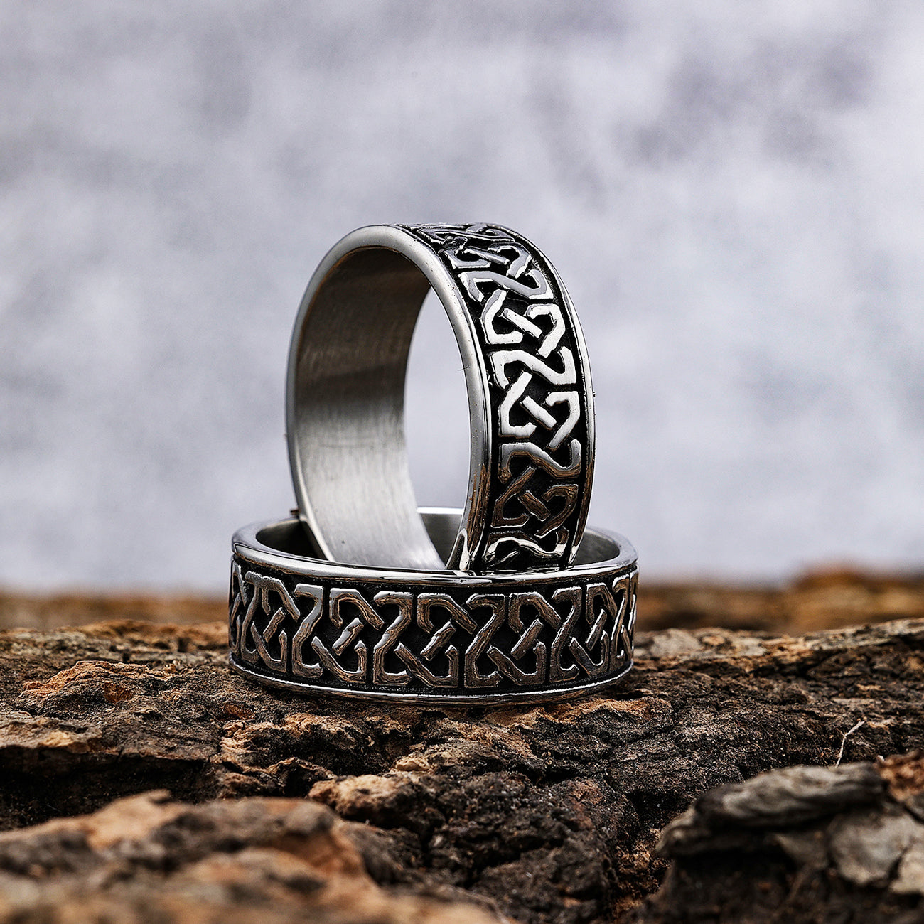Squared Celtic Knot Band Ring