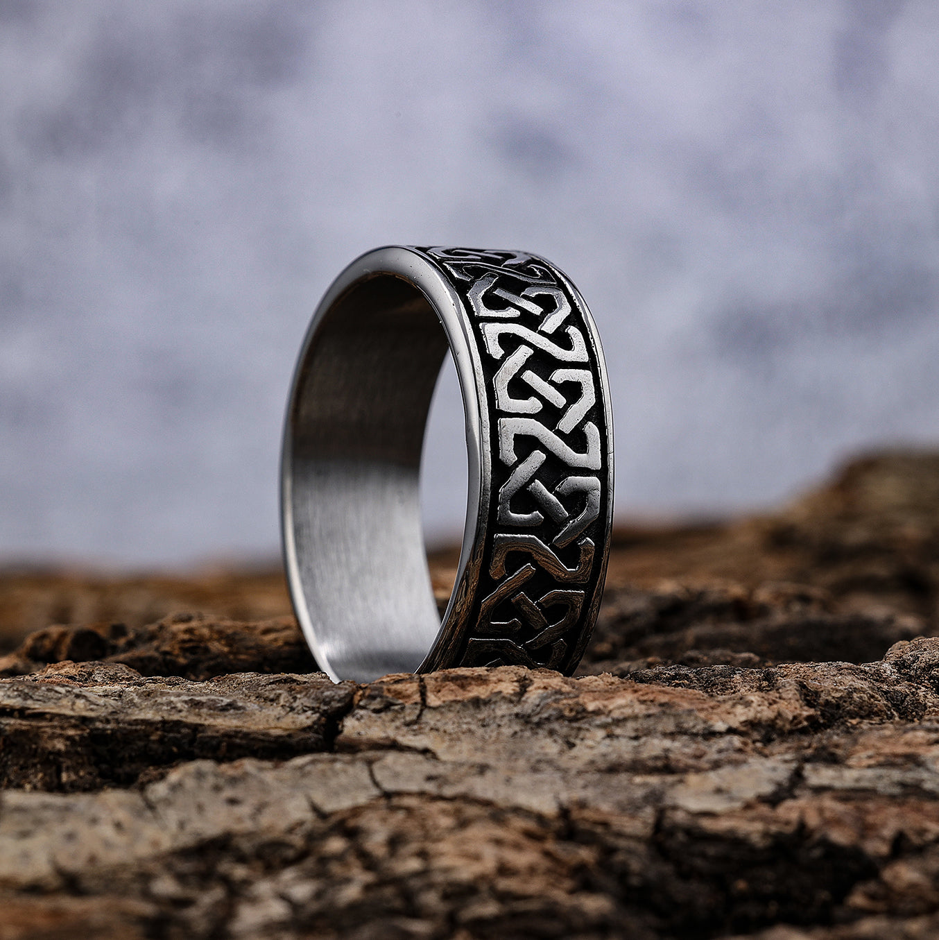 Squared Celtic Knot Band Ring