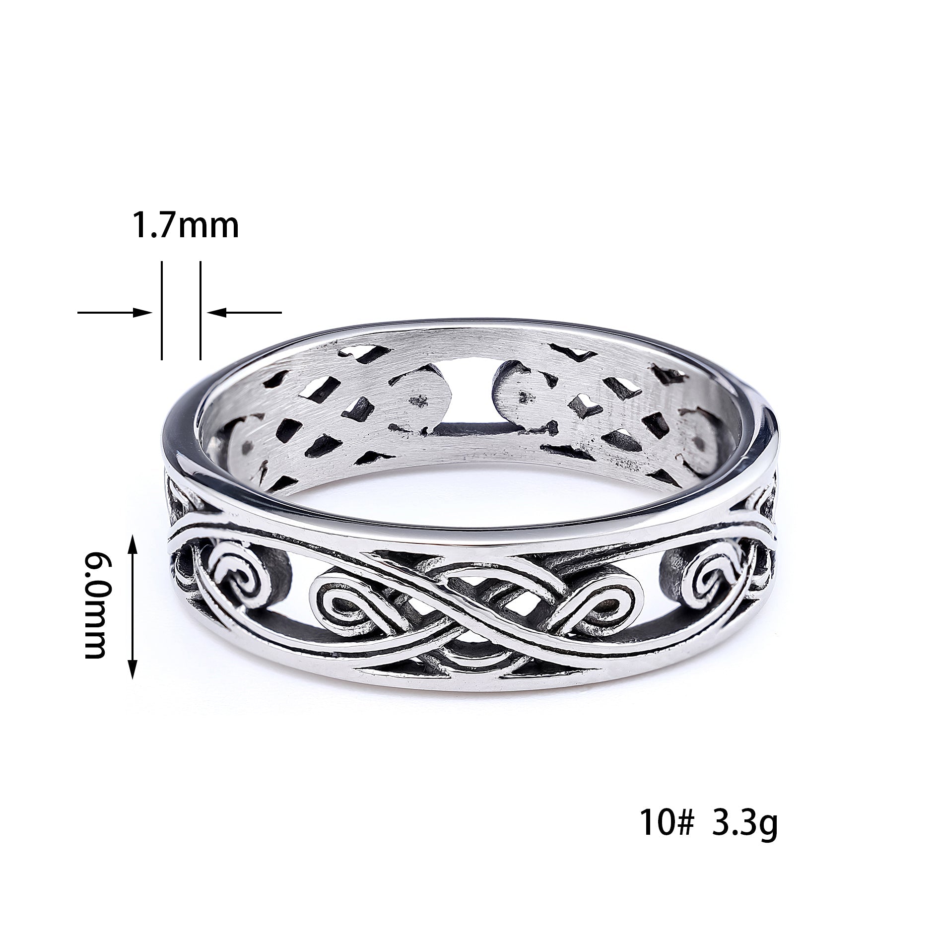 Open Celtic Scroll Knot Ring