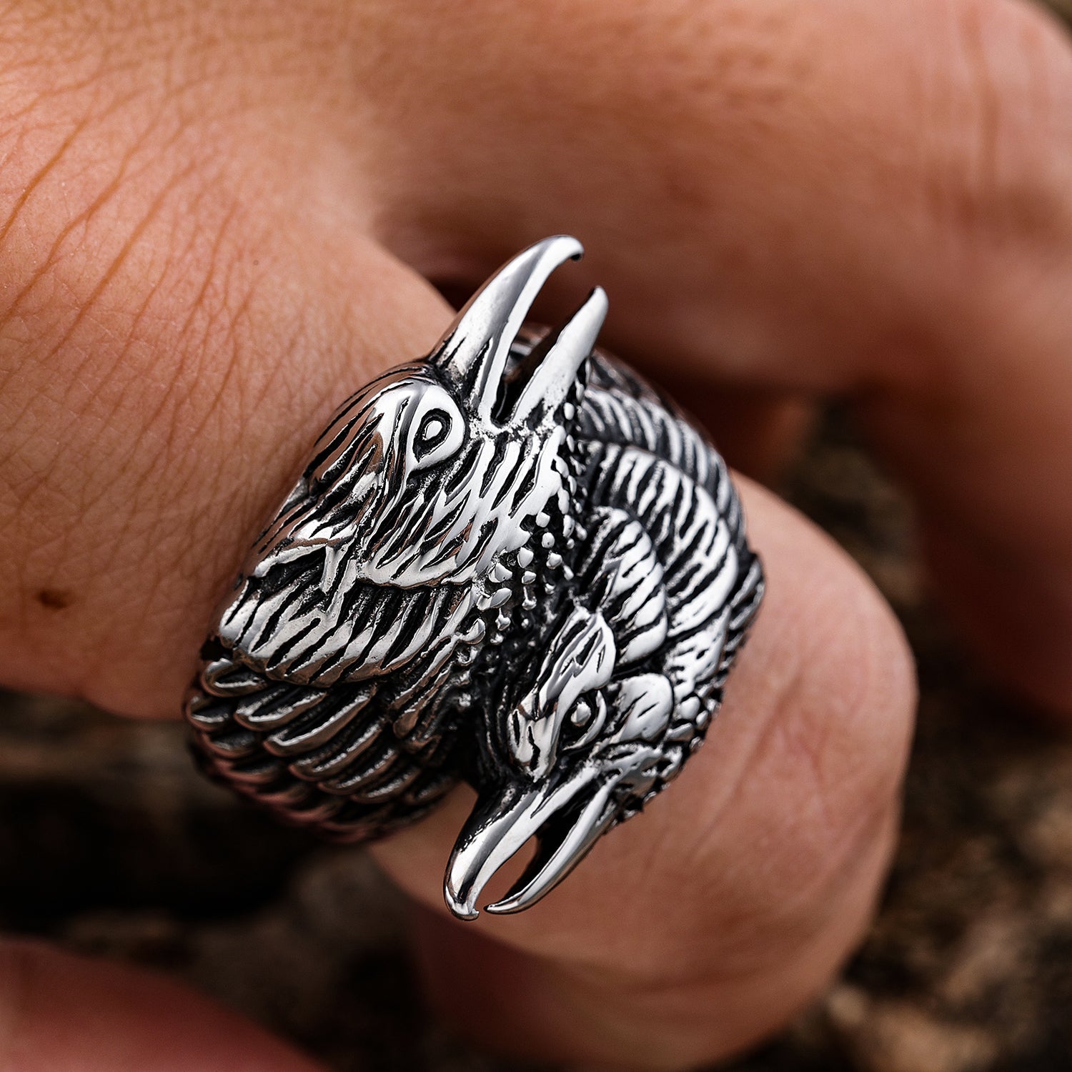 Entwined Ravens Ring