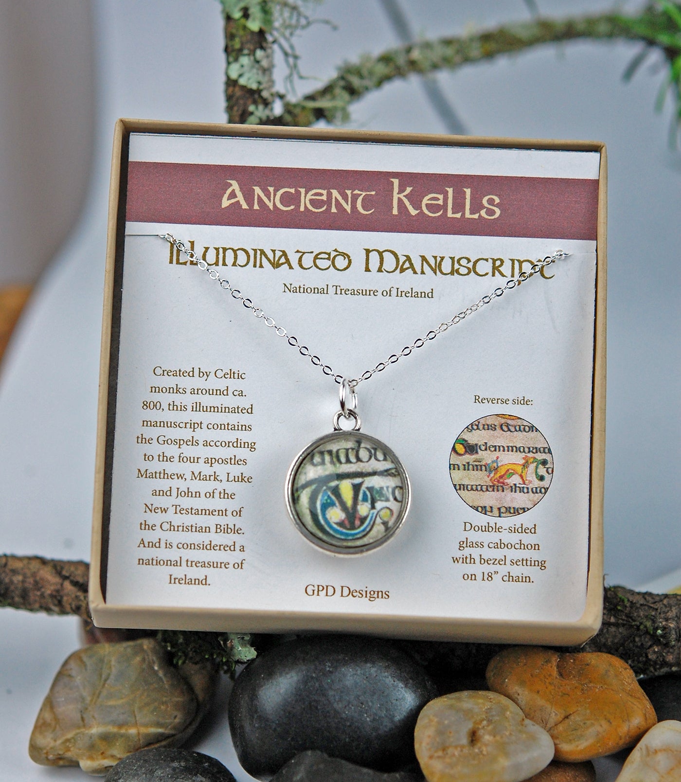 Ancient Kells Manuscript Double-sided Pendant