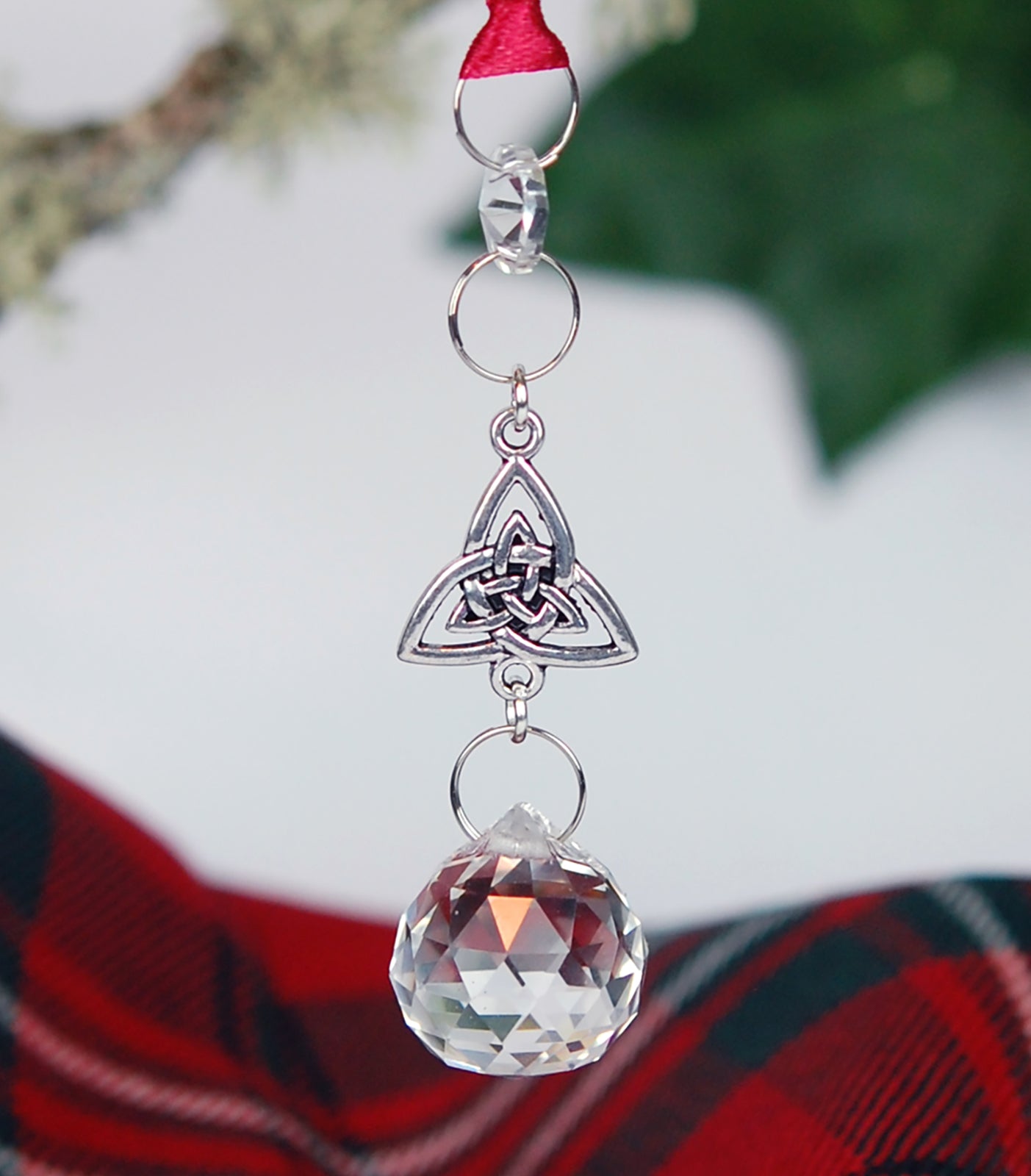 Crystal and Trinity Knot Christmas Ornament