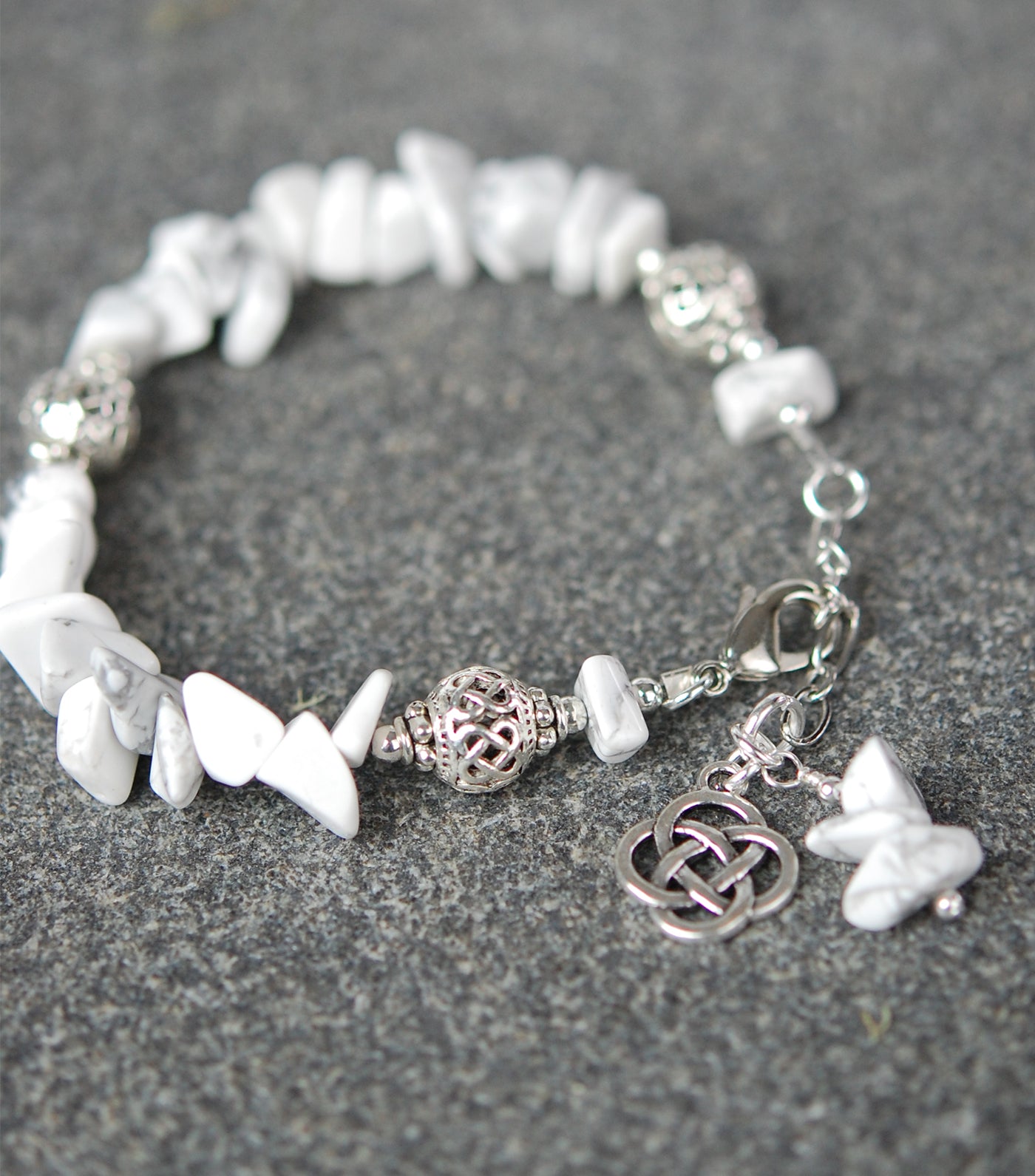 Howlite with Celtic Knots Bracelet