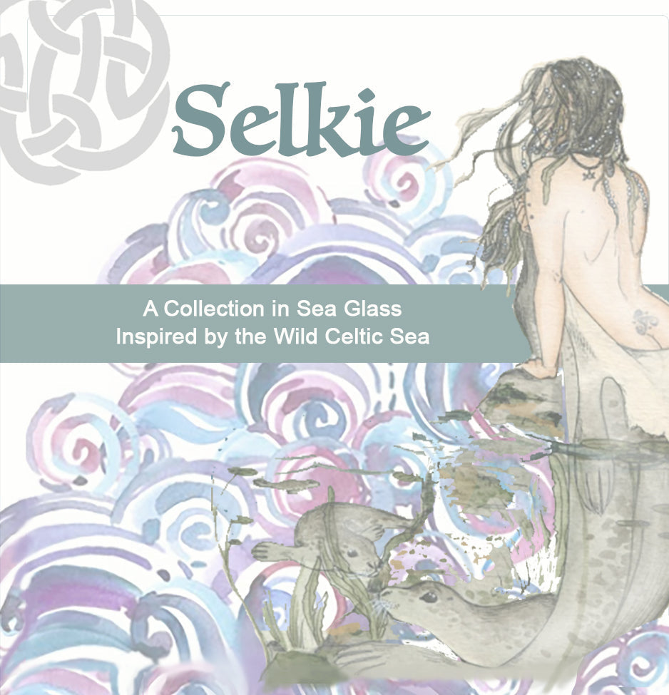 Pebble Sea Glass with Faceted Gemstones Pendant