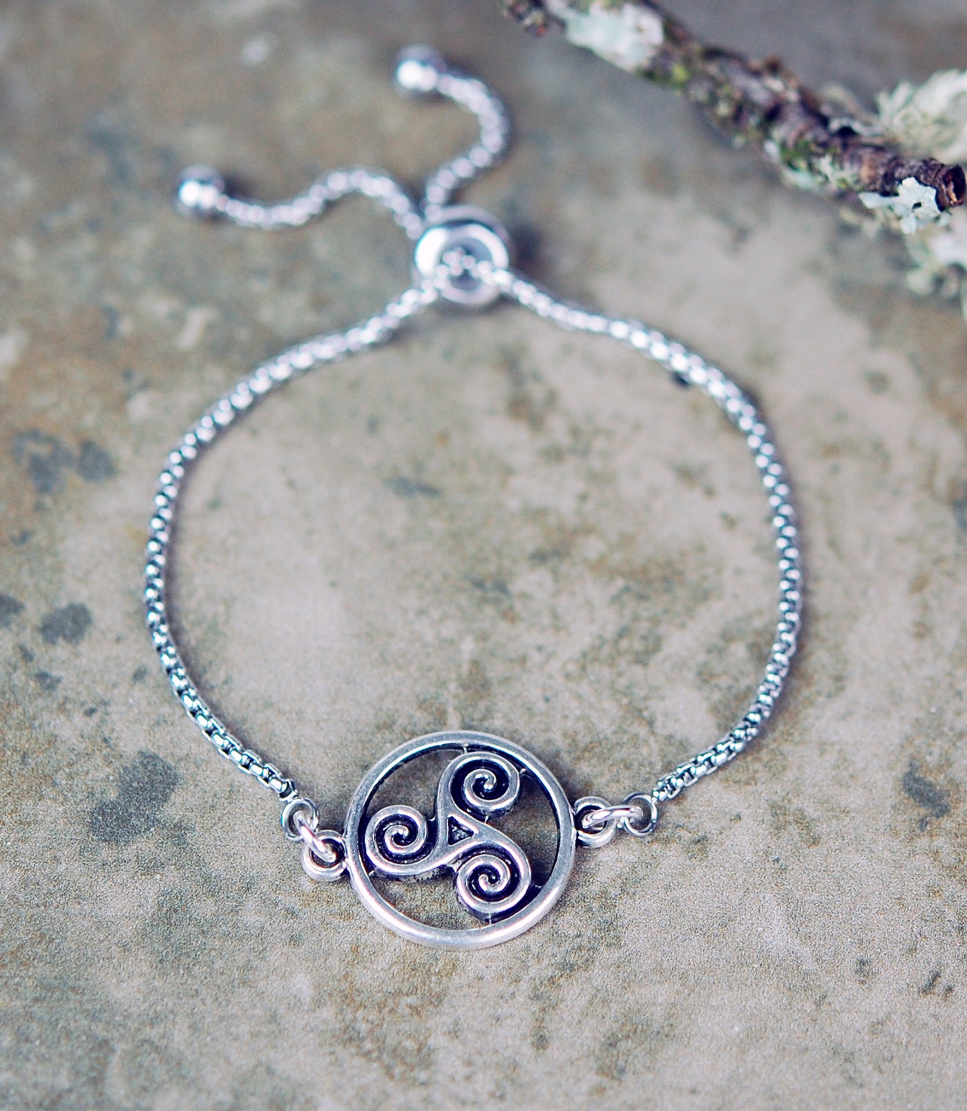 Celtic Triskele Slide Bracelet