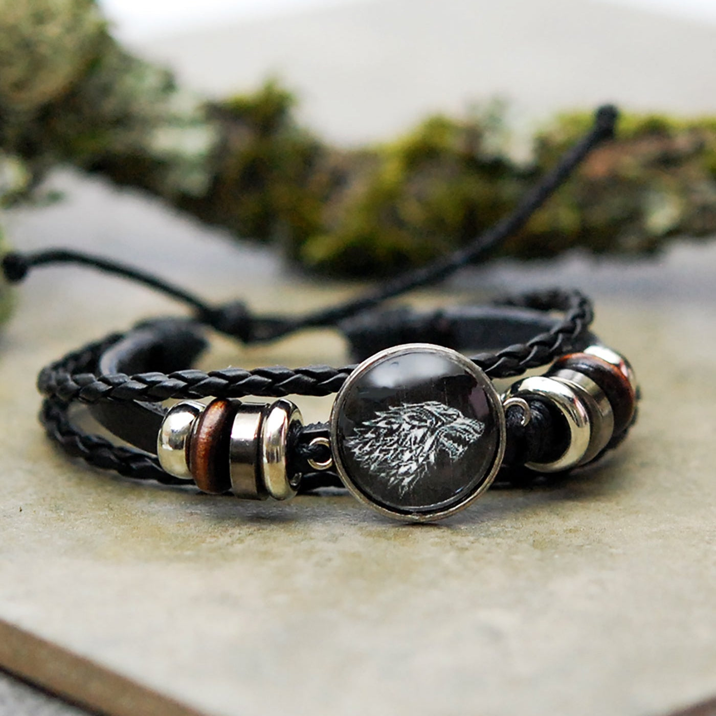 "Winter is Coming" Direwolf Cabochon Bracelet